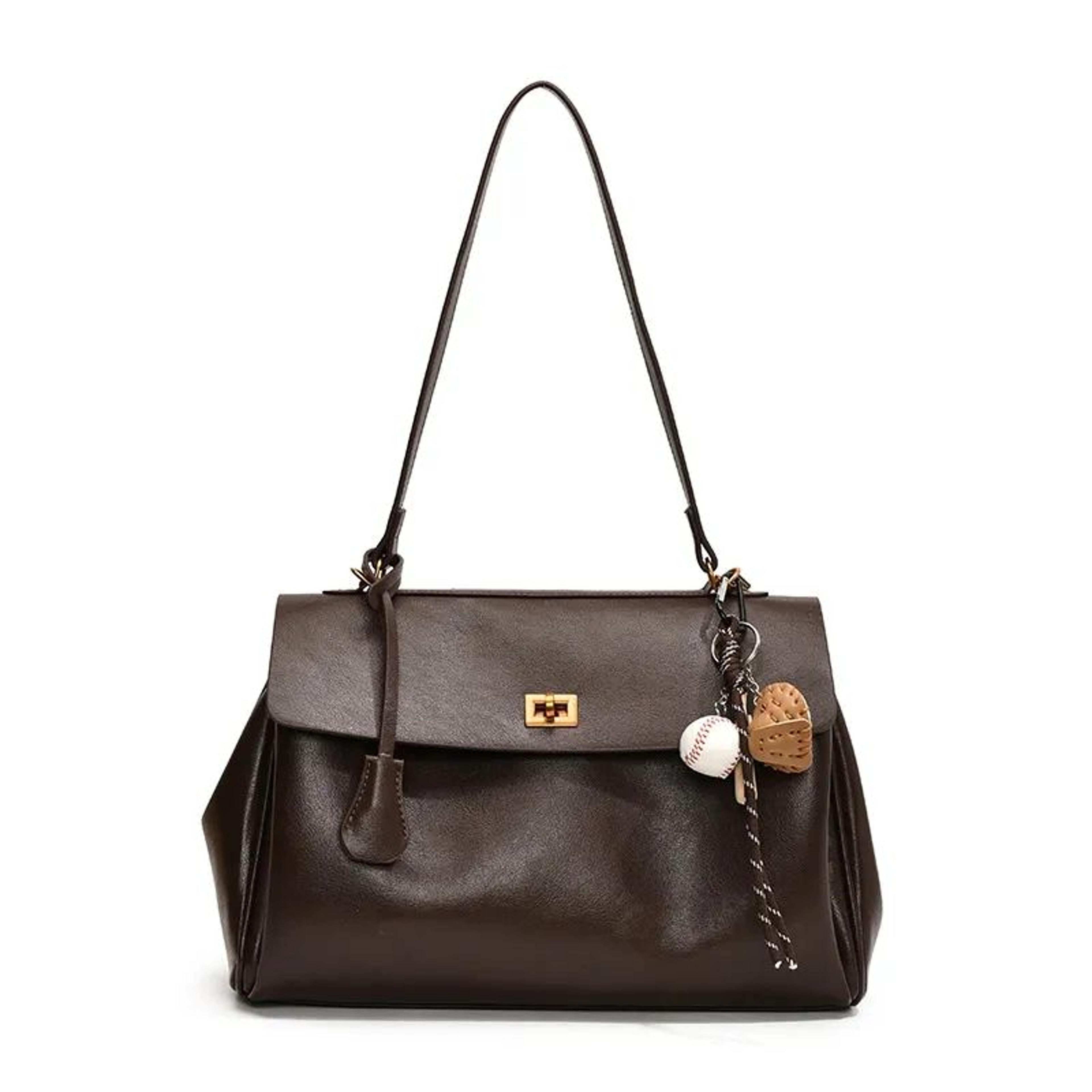 Women Suede Leather Shoulder Bag Chic Autumn Winter Satchel Handbag 1