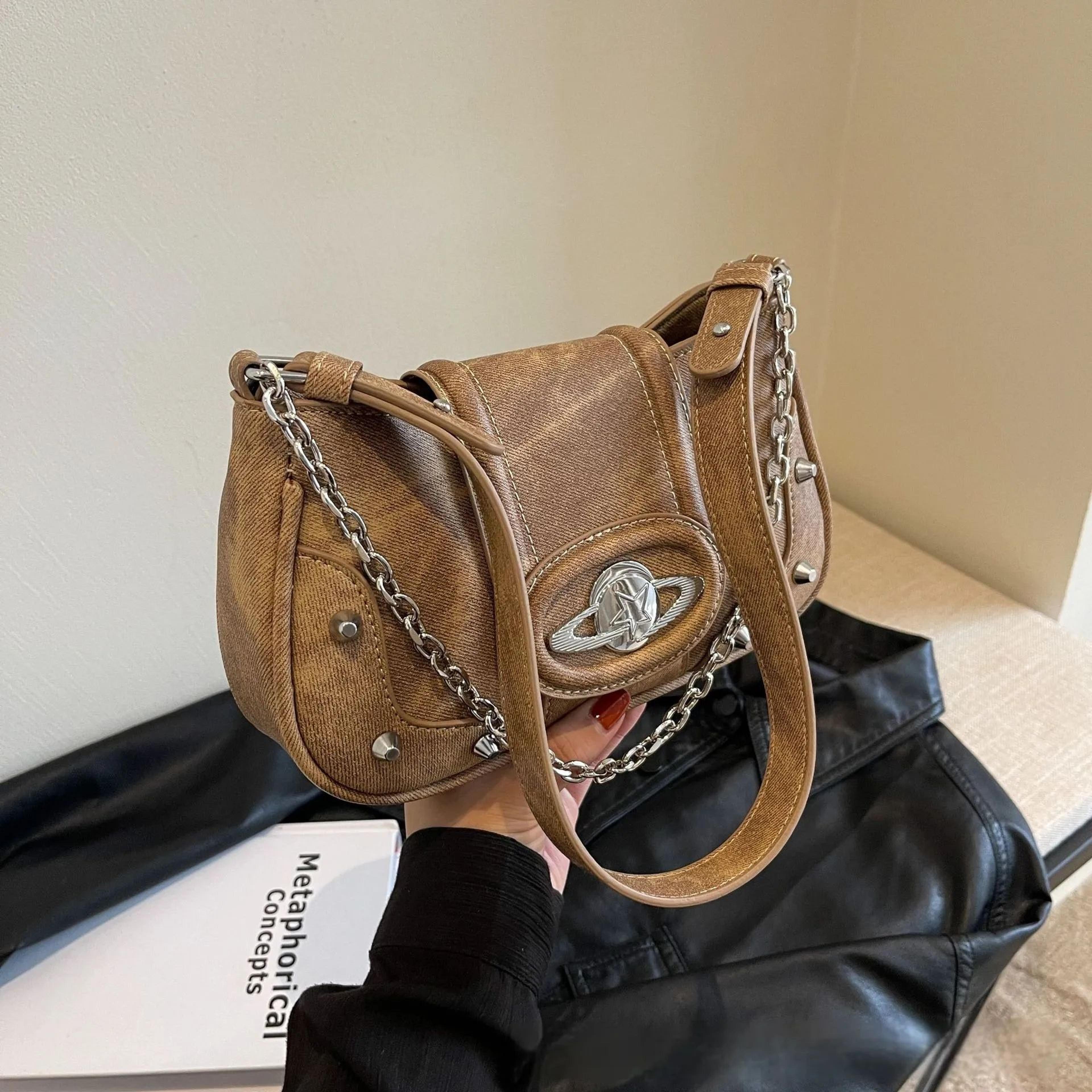 Vintage Womens Crossbody Purse With Convertible Chain Strap 1
