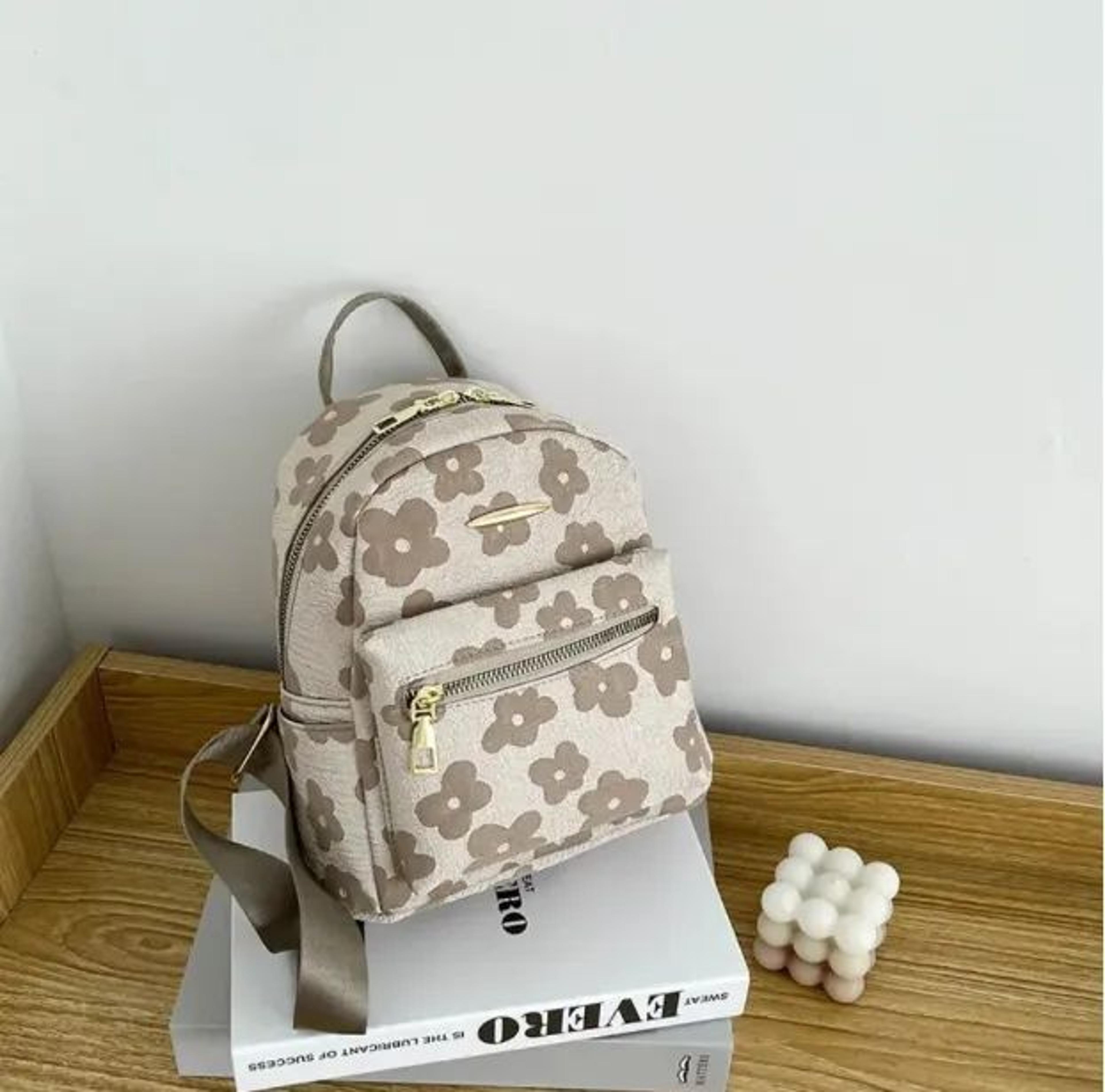 Womens Floral Mini PU Leather Backpack And Shoulder Bag 1