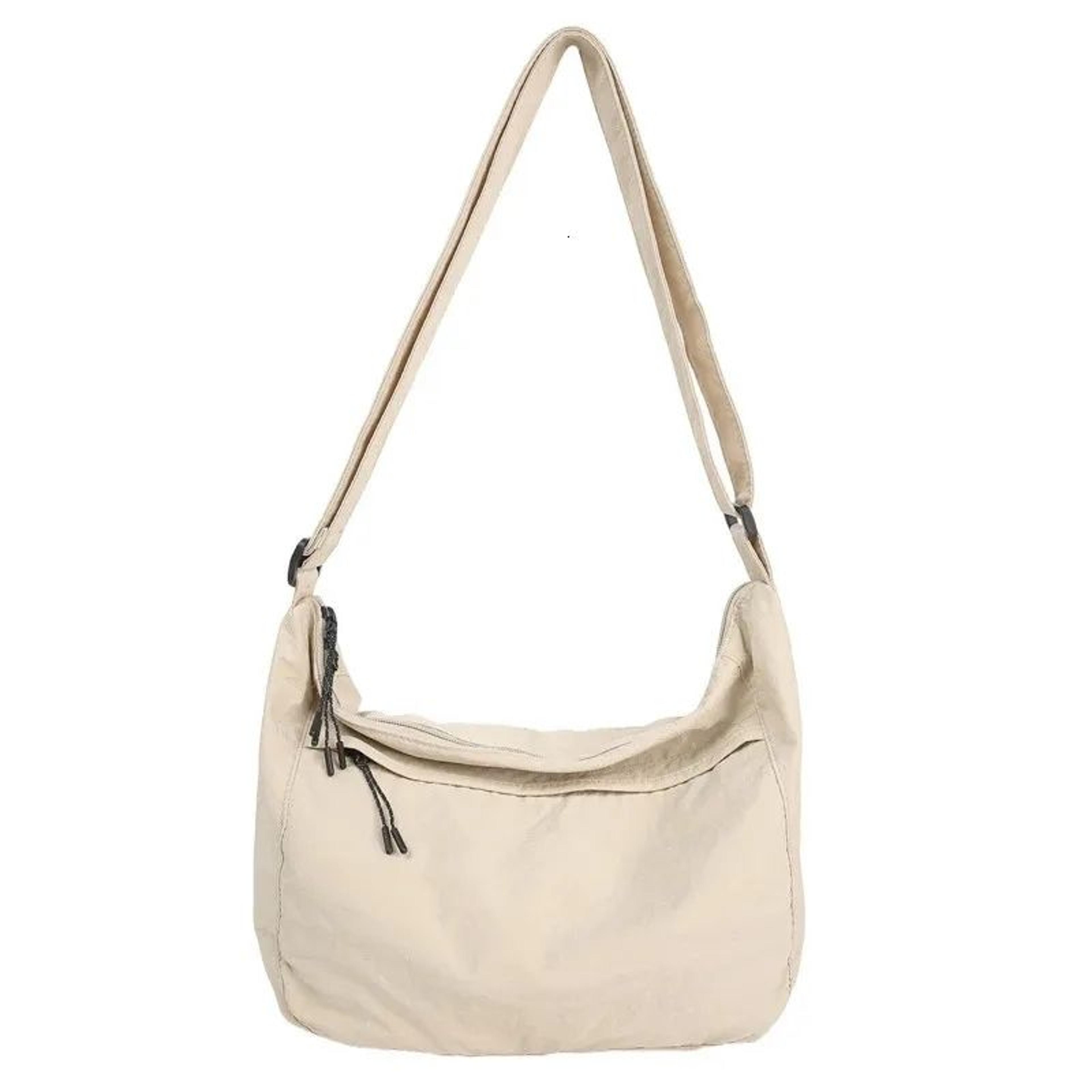 women nylon shoulder bag with zipper closure classic crossbody style