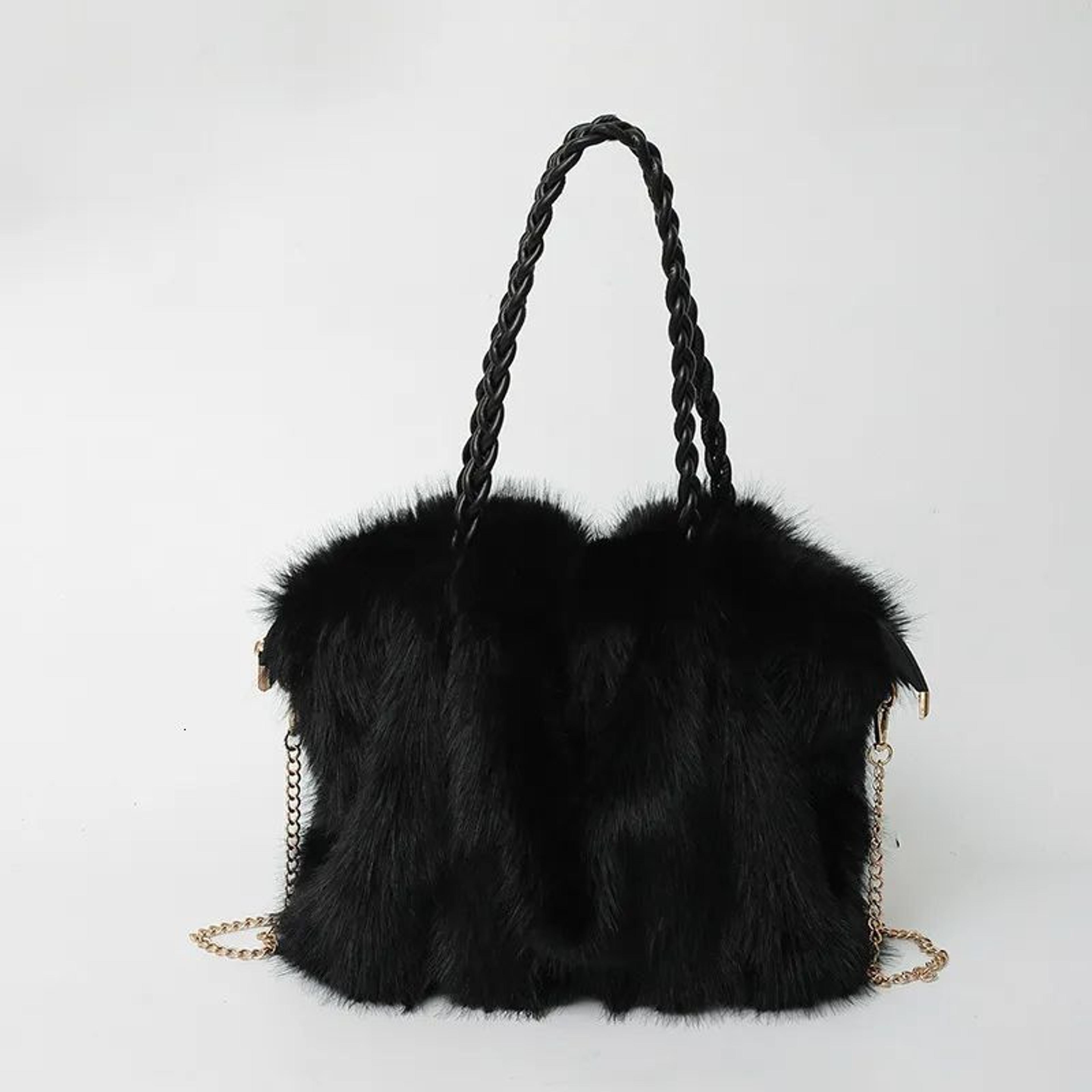 plush crossbody bag for women with lace details