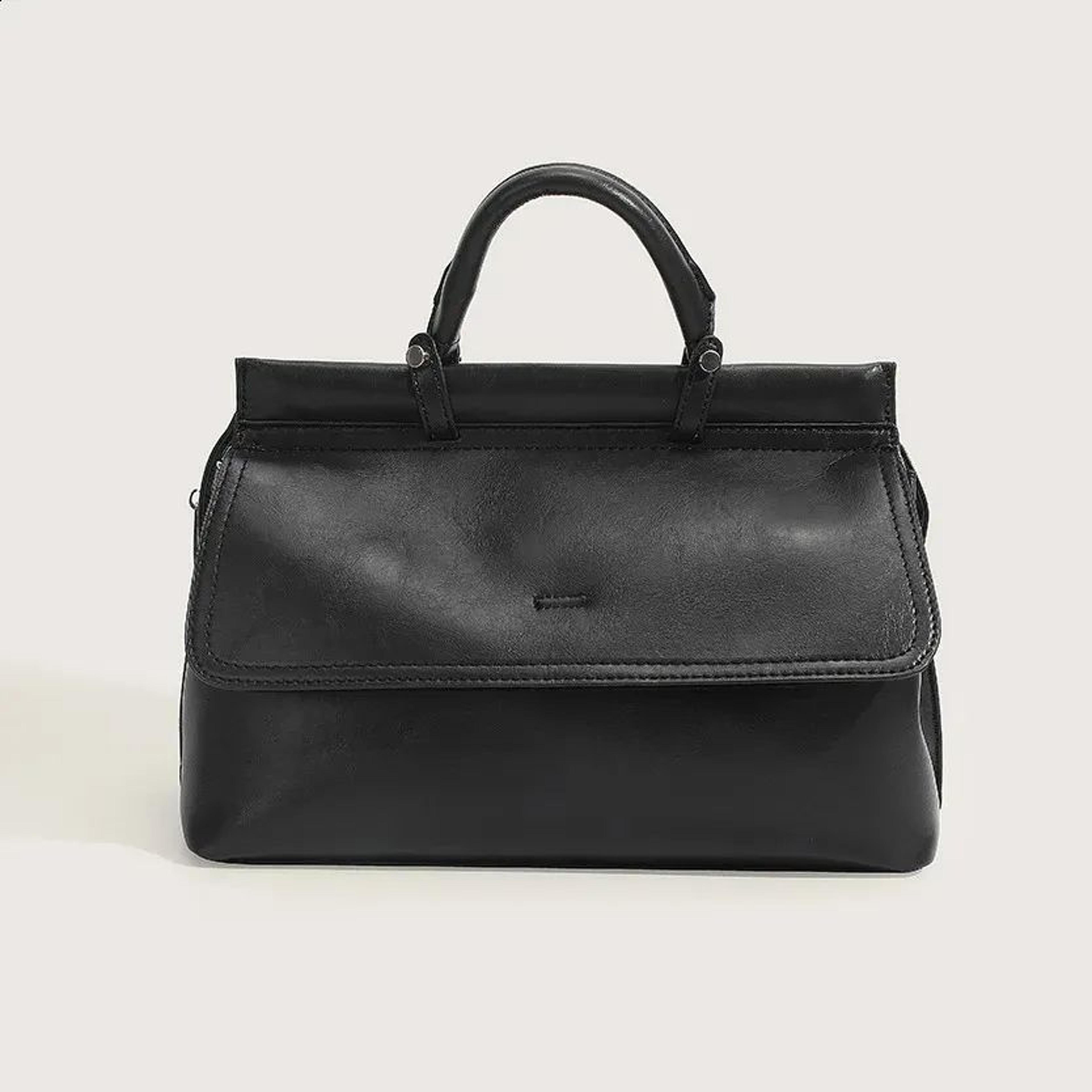 retro large capacity pu leather tote bag with crossbody strap