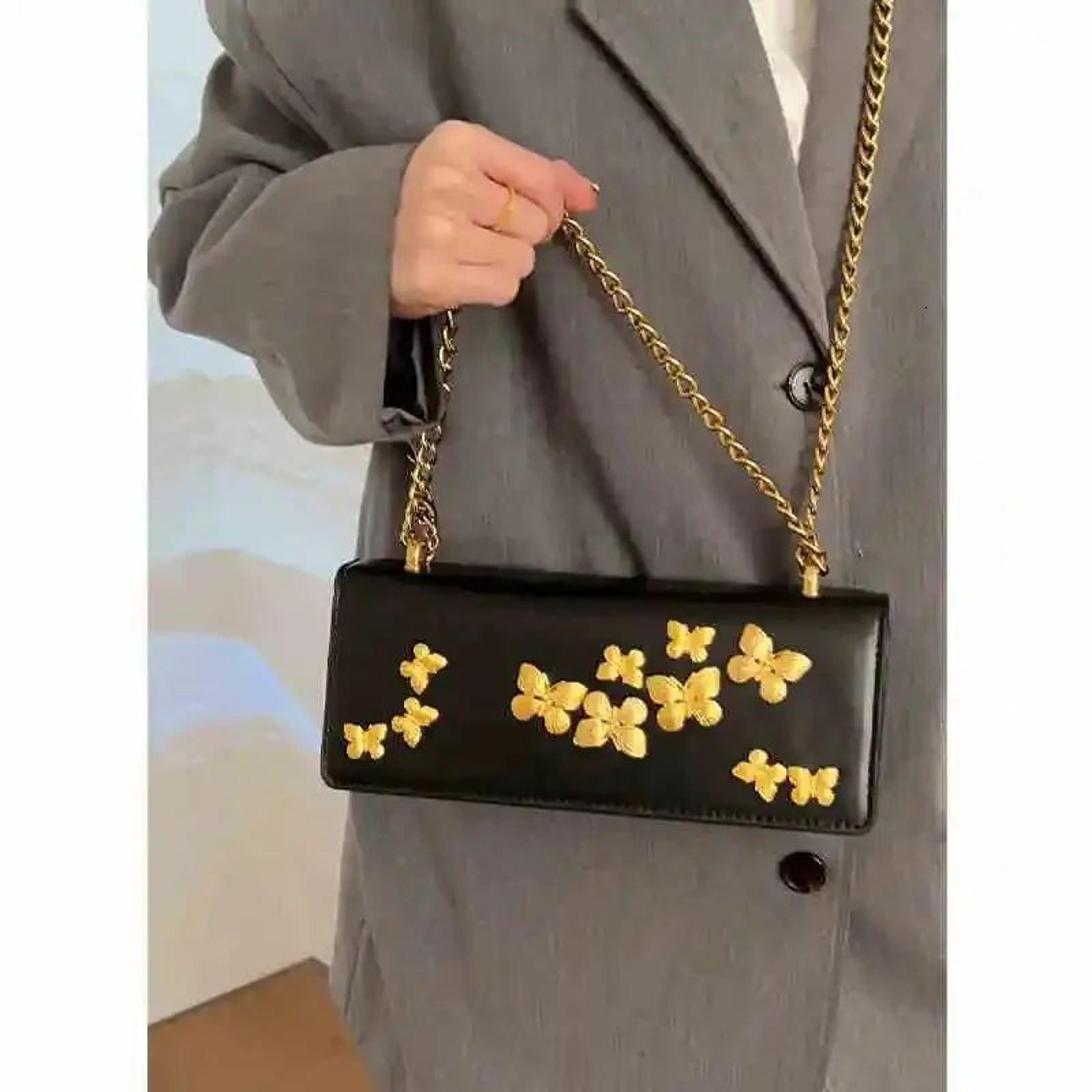 butterfly chain crossbody bag for women underarm party handbag
