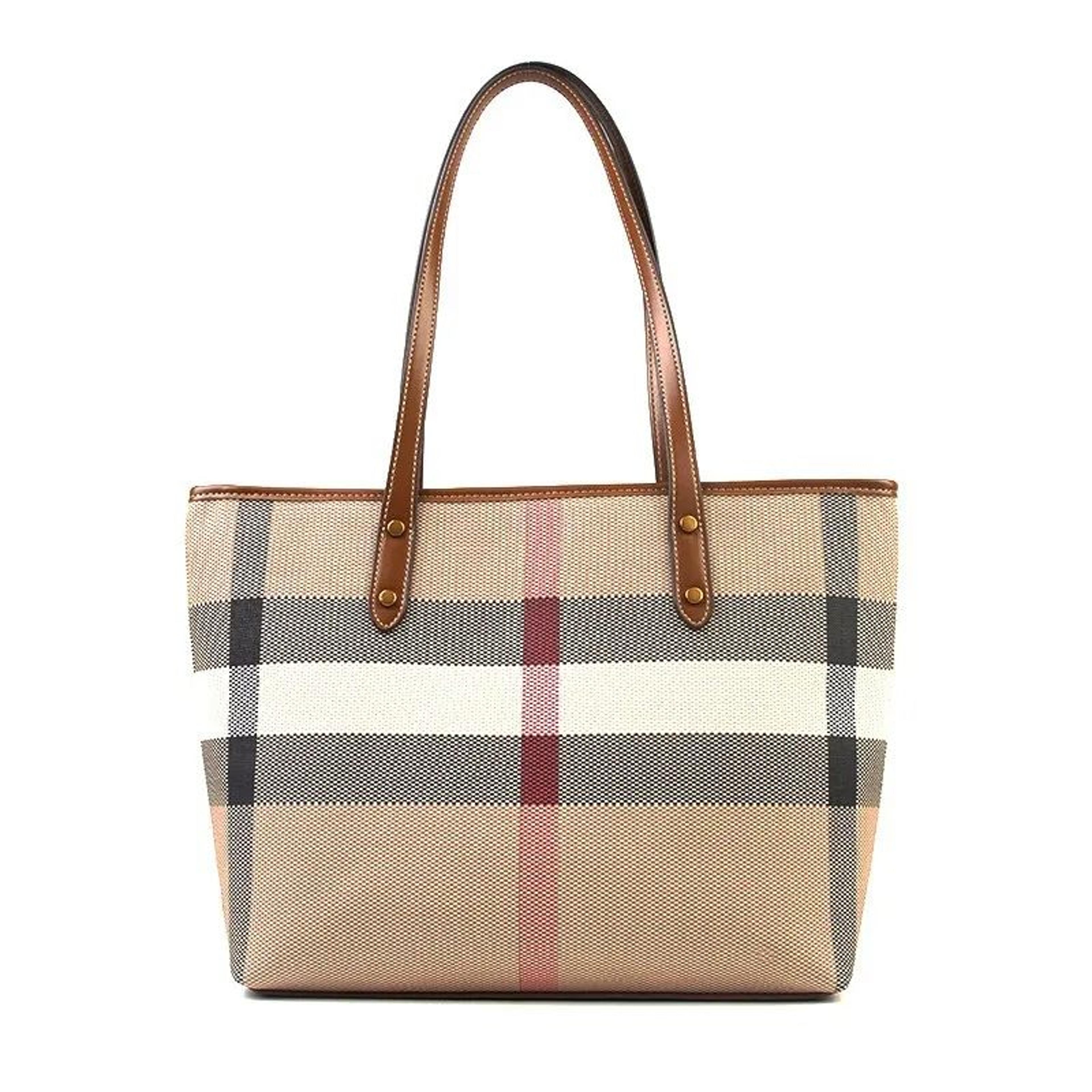 women large capacity plaid tote bag casual shoulder handbag