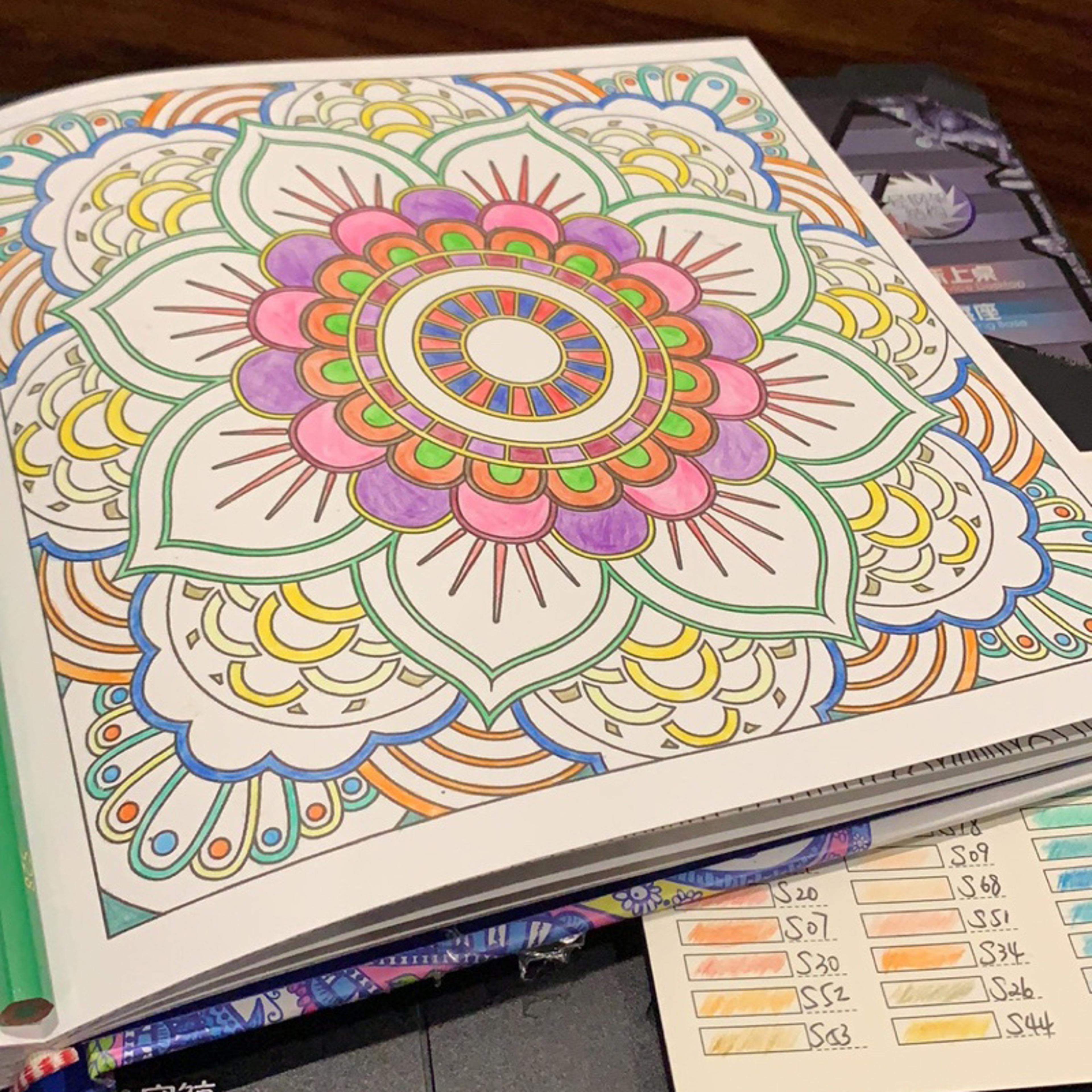 mandalas flower coloring book, for adults and children, stress relieving art therapy, graffiti drawing painting