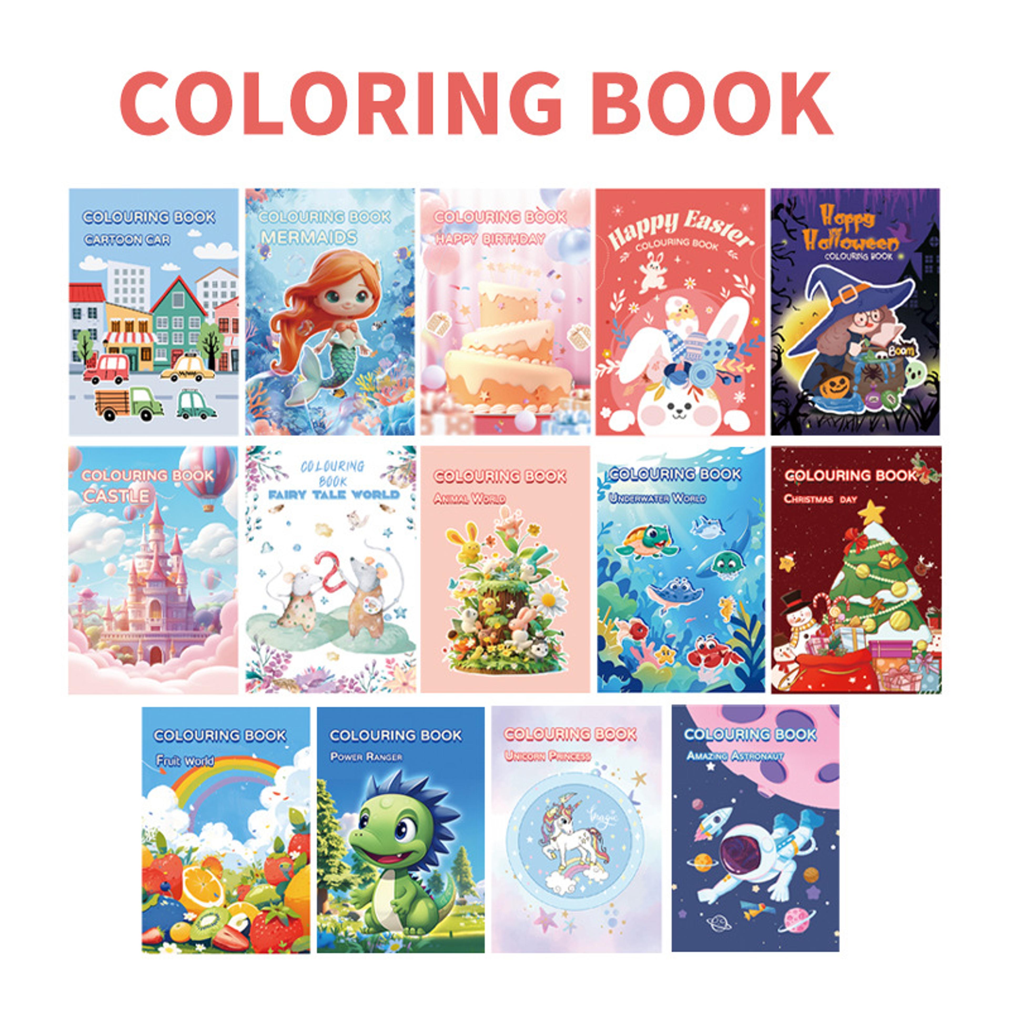 creative activity gift, art birthday coloring books for kids, festive drawing fun, party favors