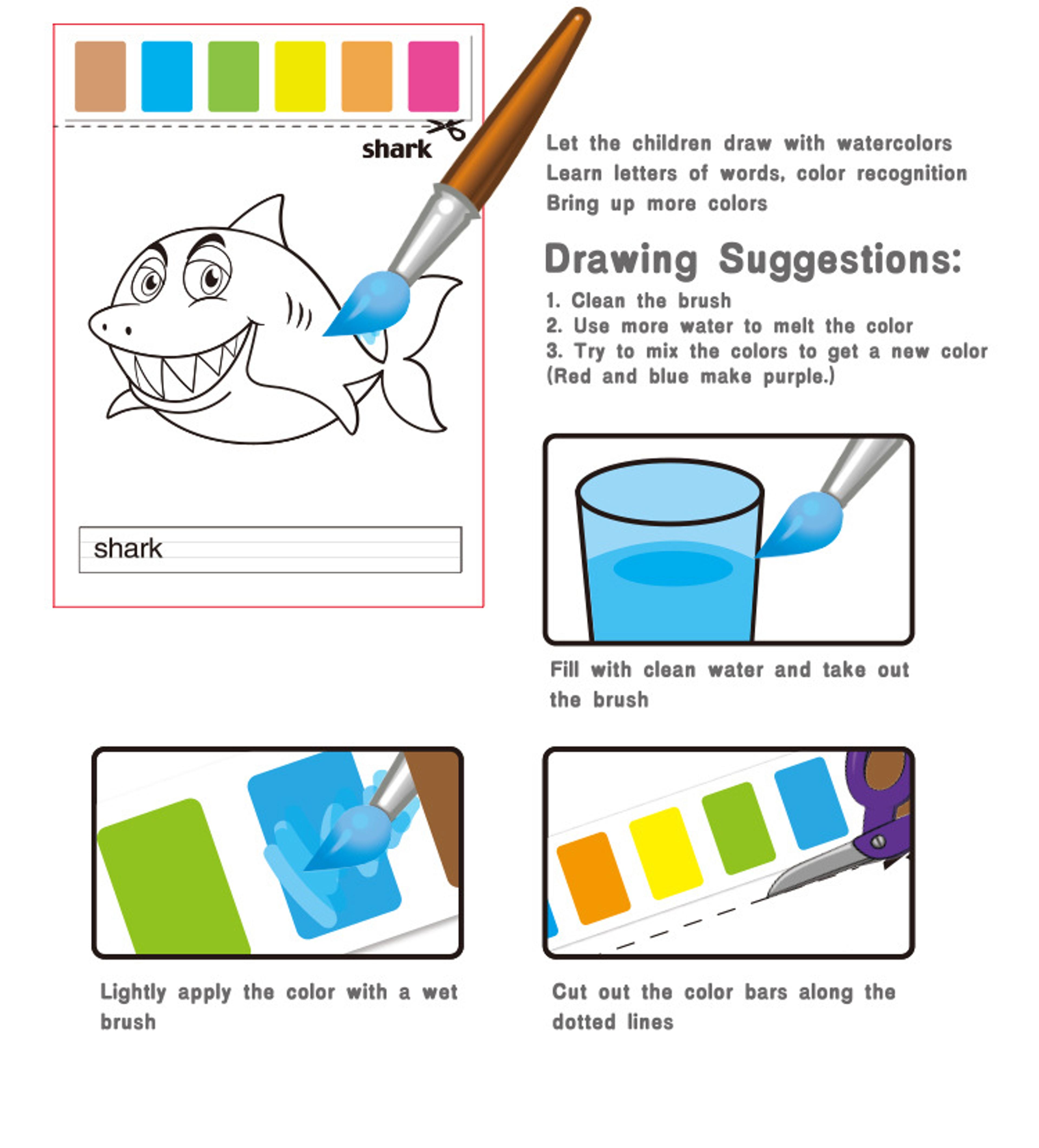 Montessori Toys Portable Watercolor Coloring Books Painting Education For Kids And Children Baby Ac 2