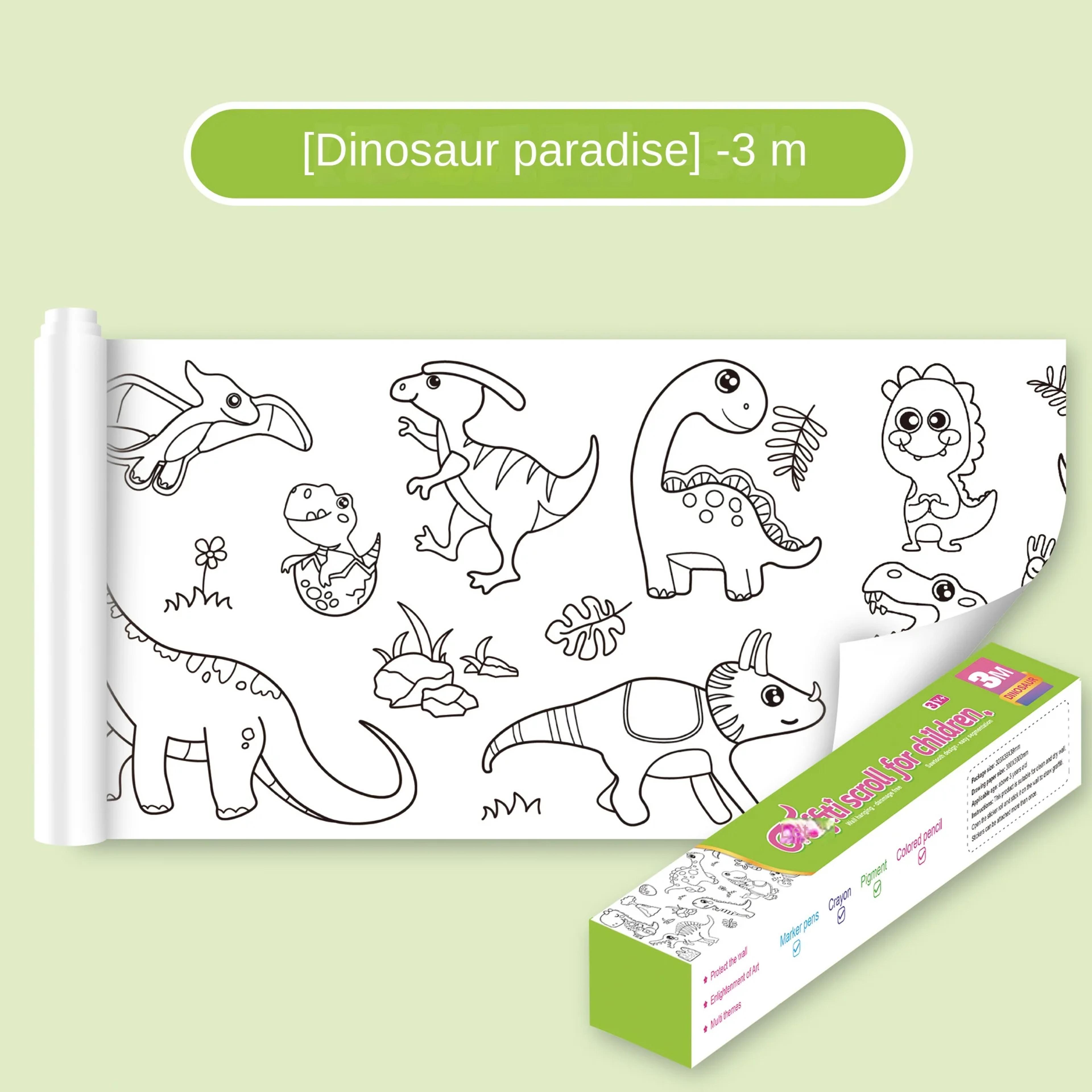 Children Montessori Toys DIY Self Adhesive Drawing Roll Kids Learning Paint Coloring Scroll For Ear 11