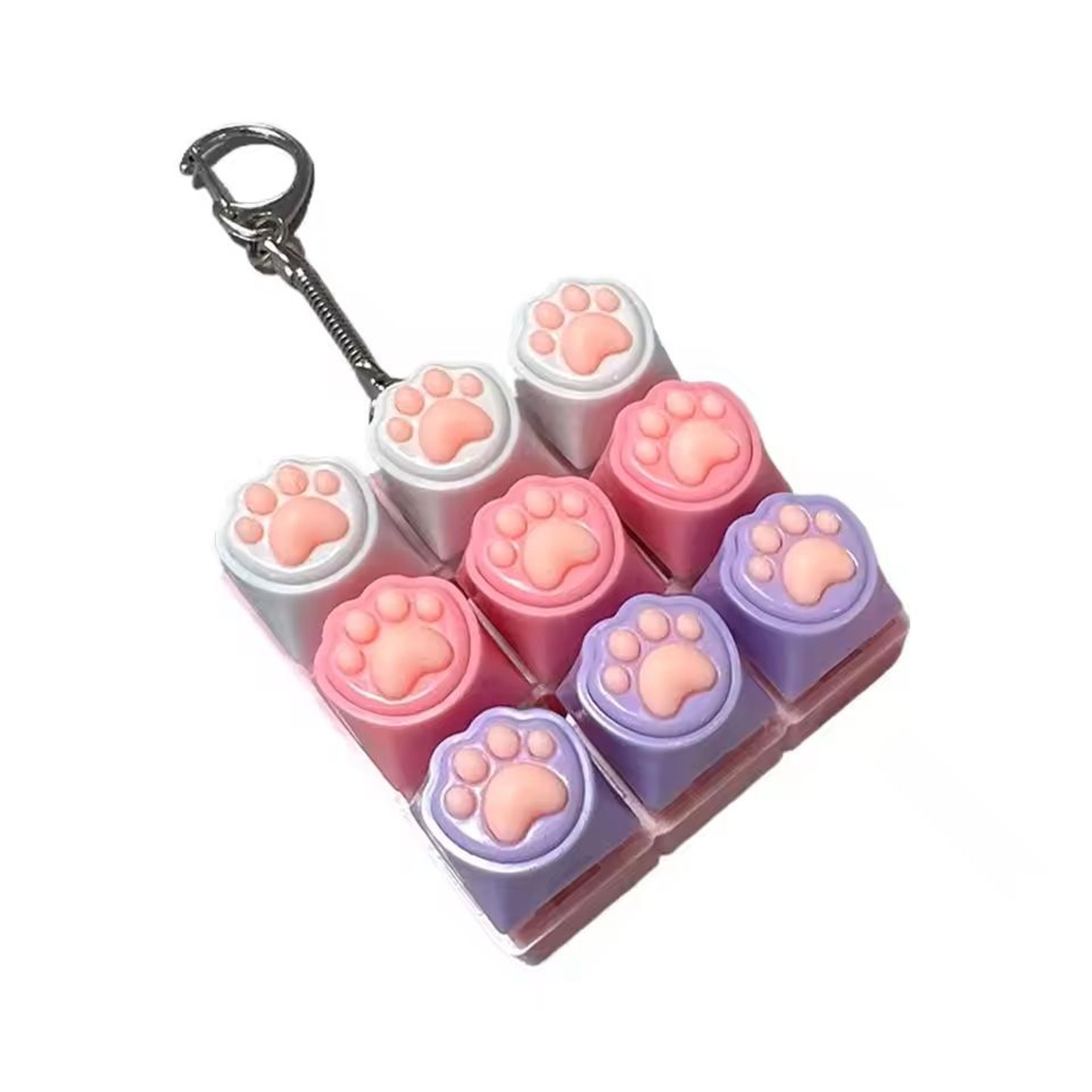 LED Crystal Keycap Keychain Fidget Toy For Stress Relief 8
