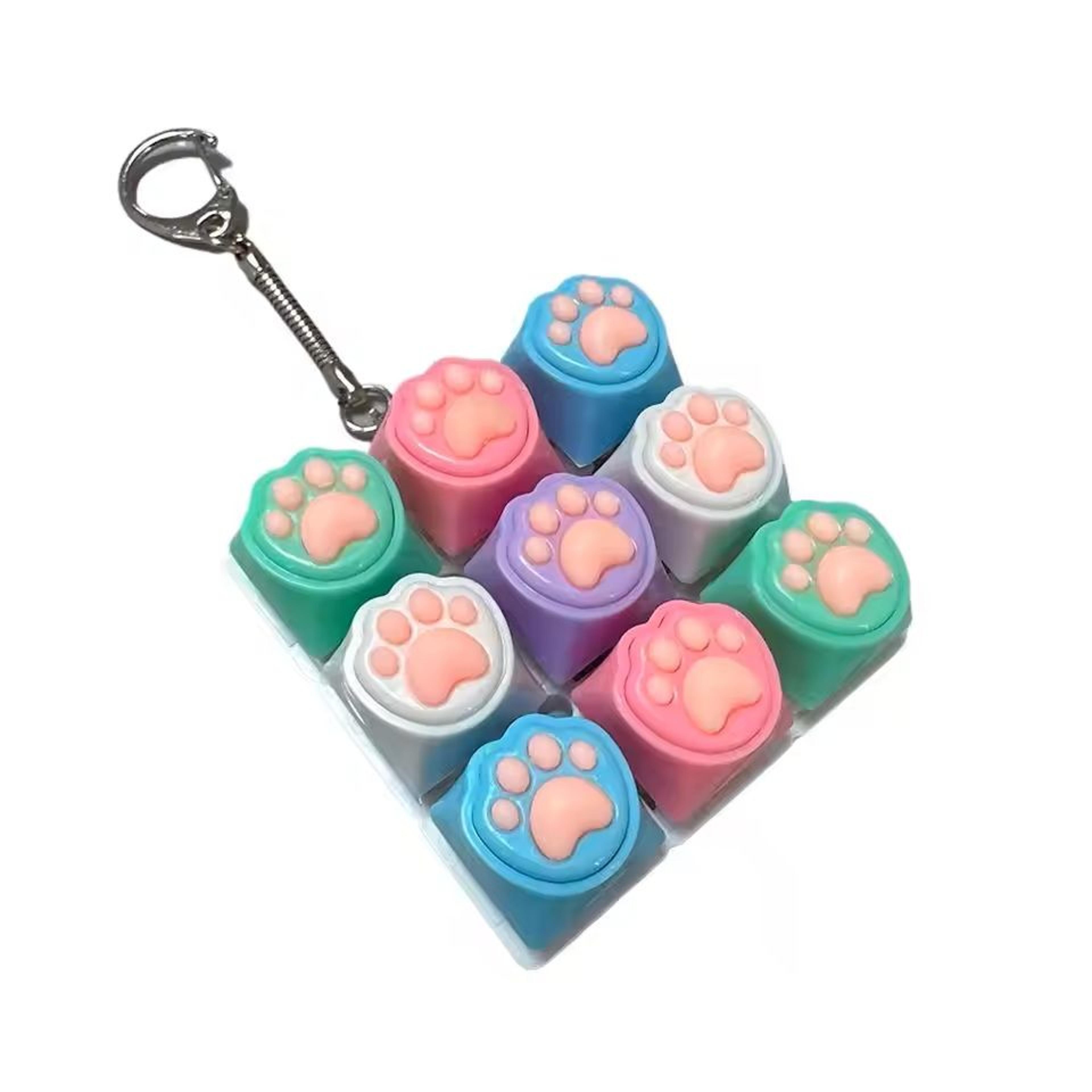 LED Crystal Keycap Keychain Fidget Toy For Stress Relief 13