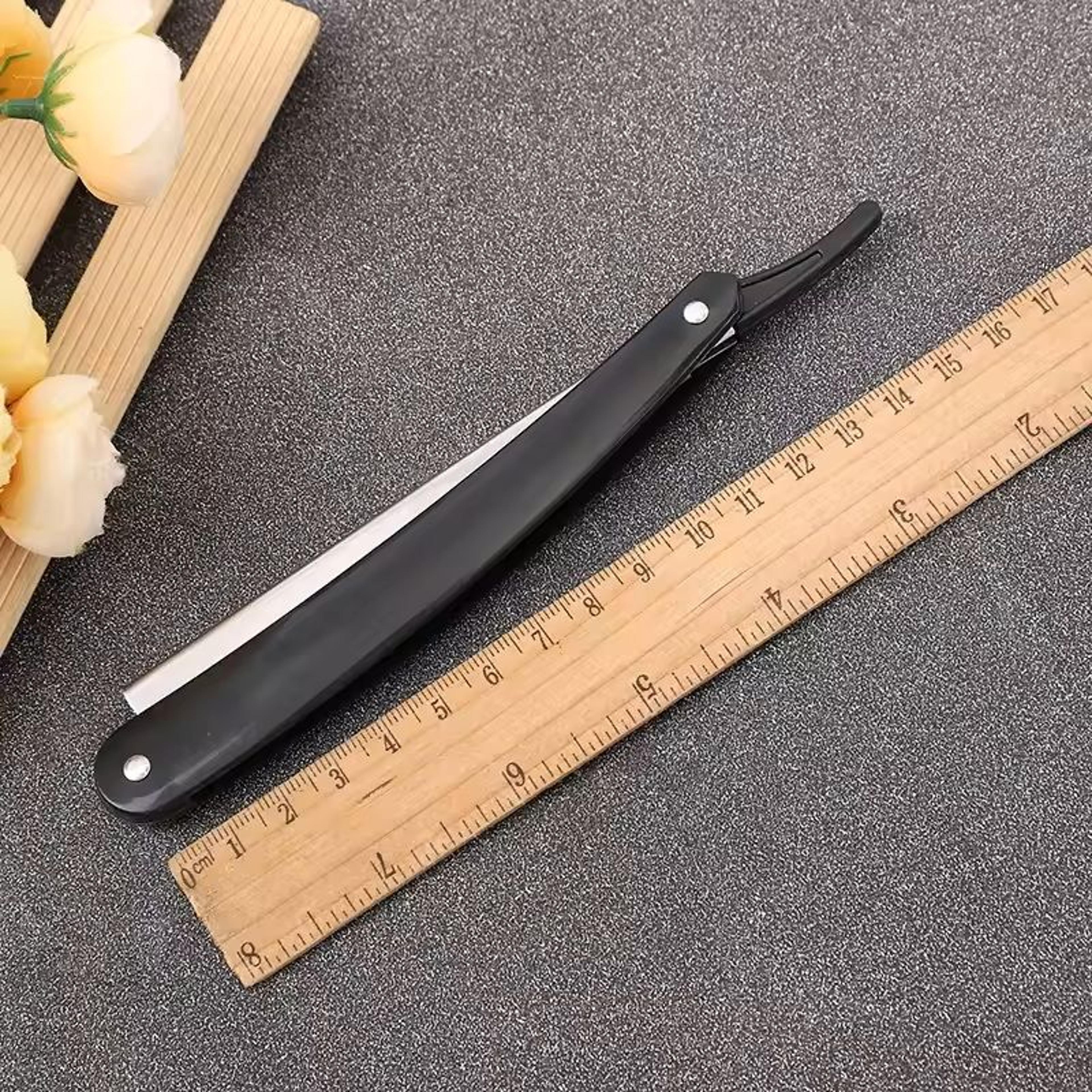 Stainless Steel Straight Razor For Men With Safety Beard Shaver And 10Pack Blades 1