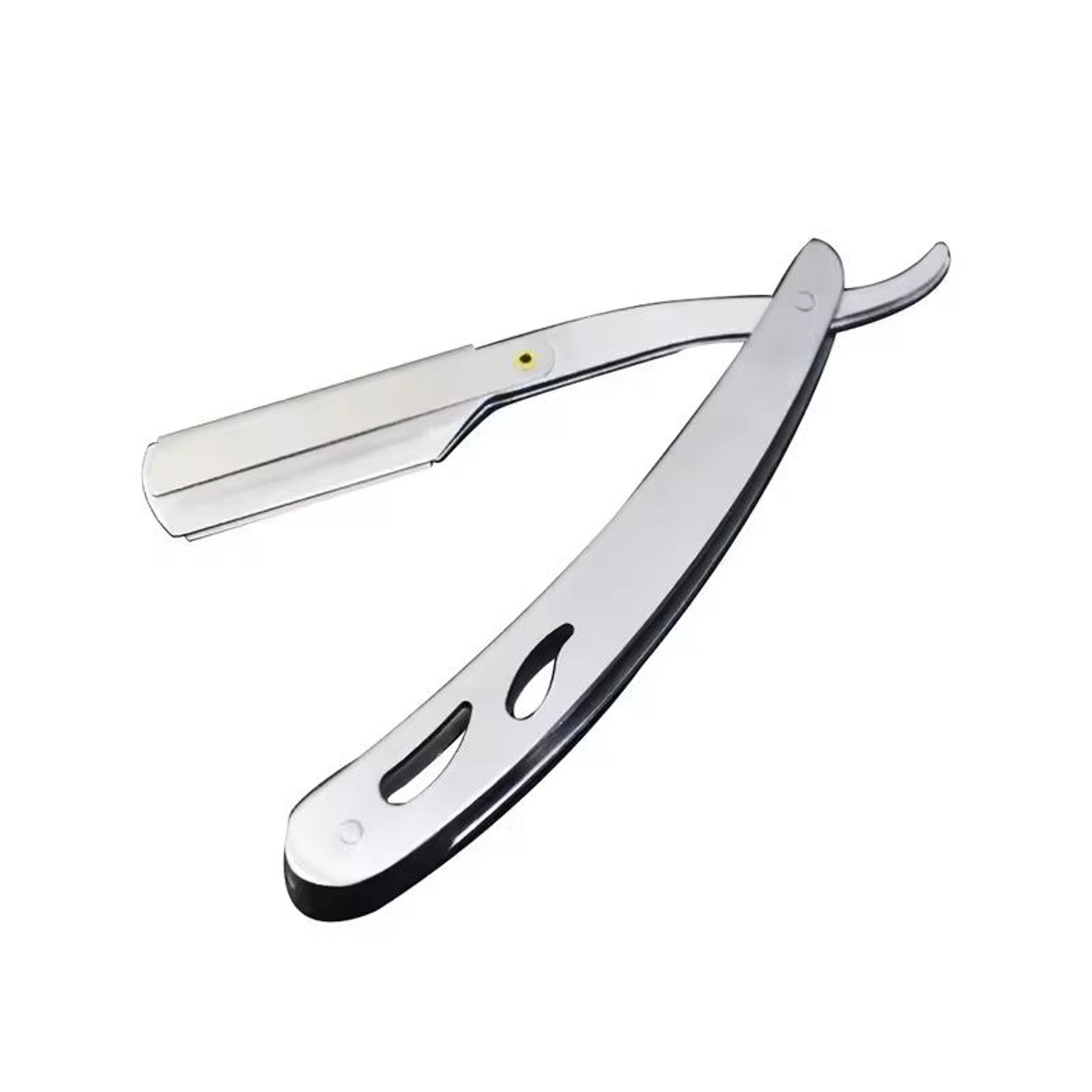 Stainless Steel Straight Razor For Men With Safety Beard Shaver And 10Pack Blades 9