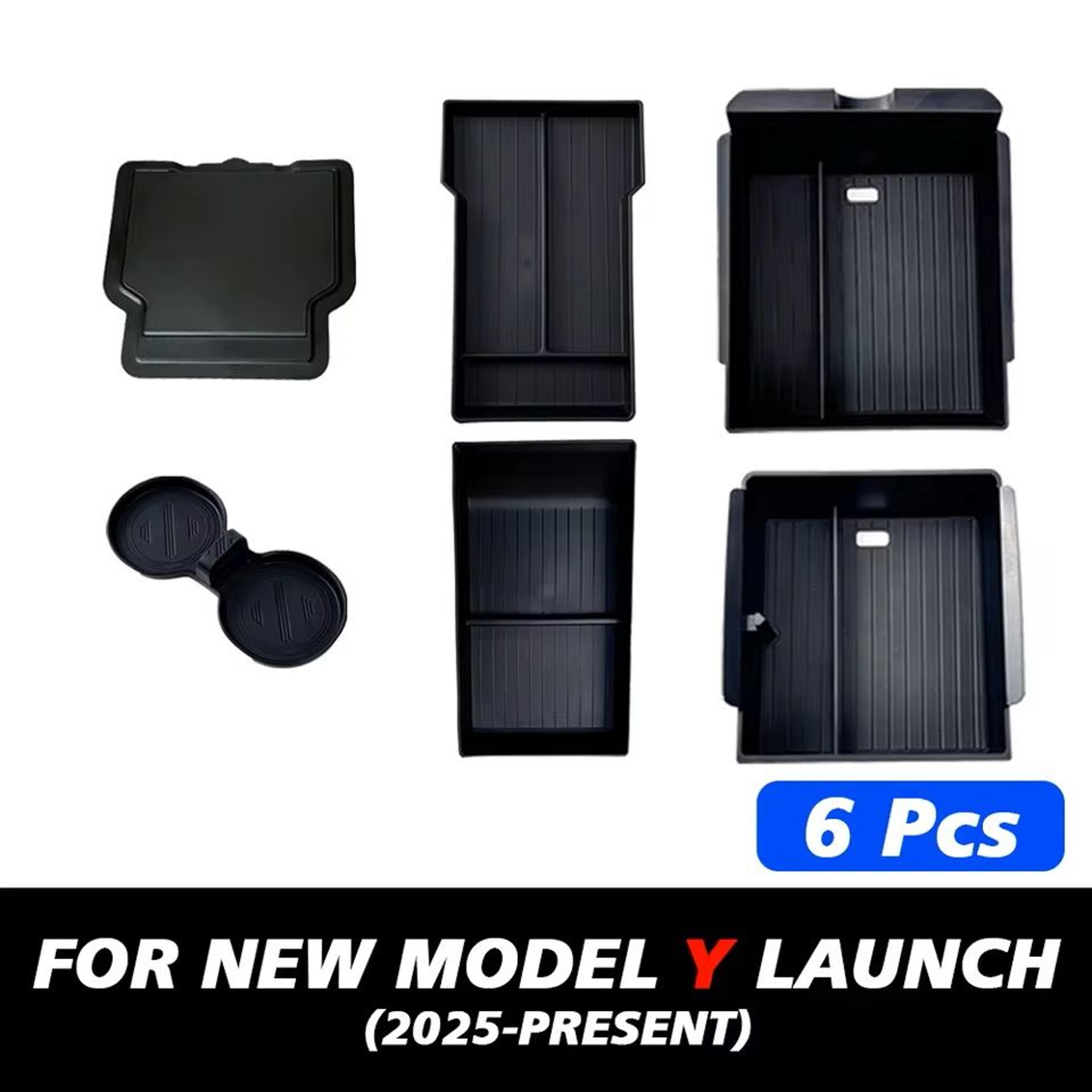 MaxStore Console  Armrest Storage Box For Tesla Model Y 2025 Juniper  ABS Organizer With Silicone A 8
