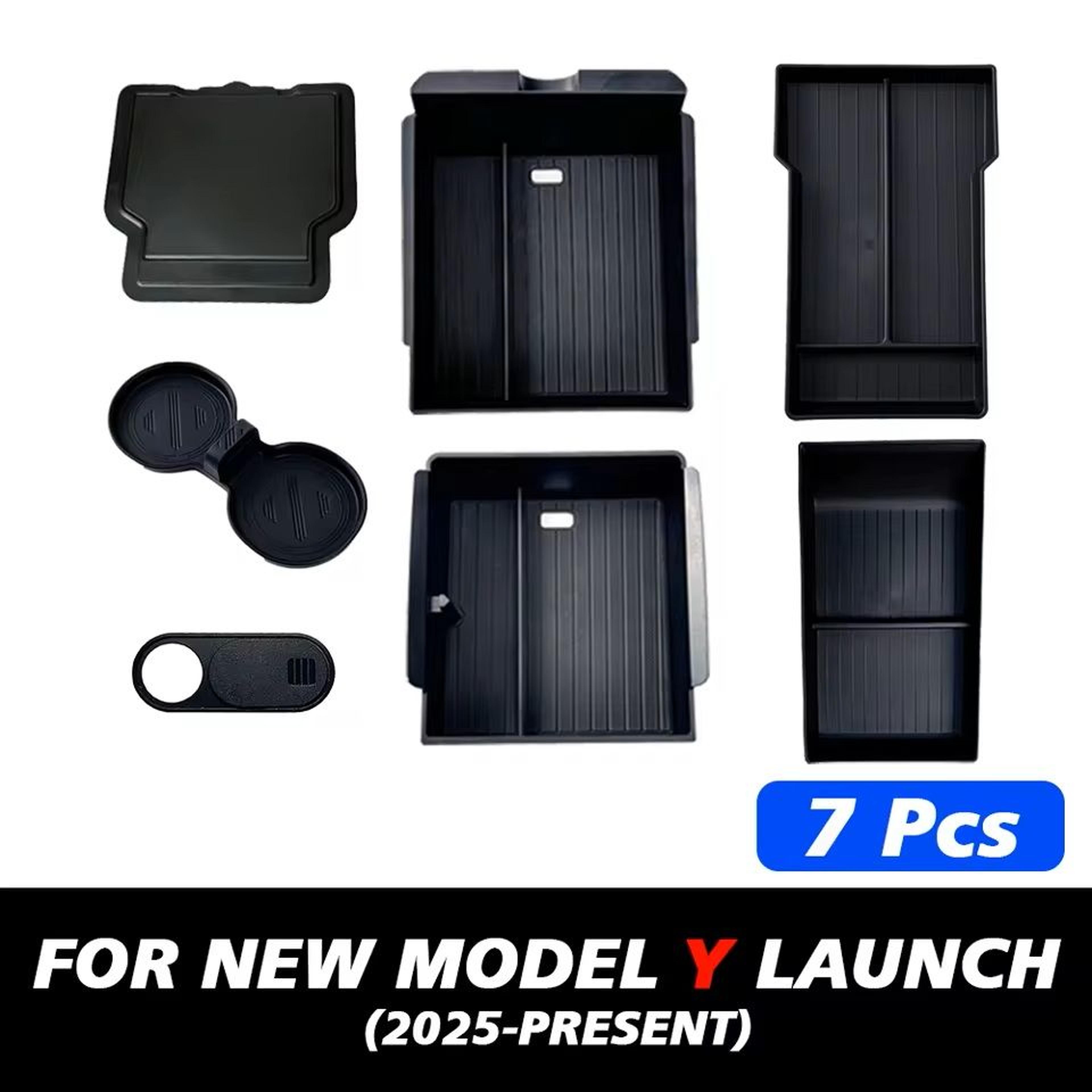 MaxStore Console  Armrest Storage Box For Tesla Model Y 2025 Juniper  ABS Organizer With Silicone A 11