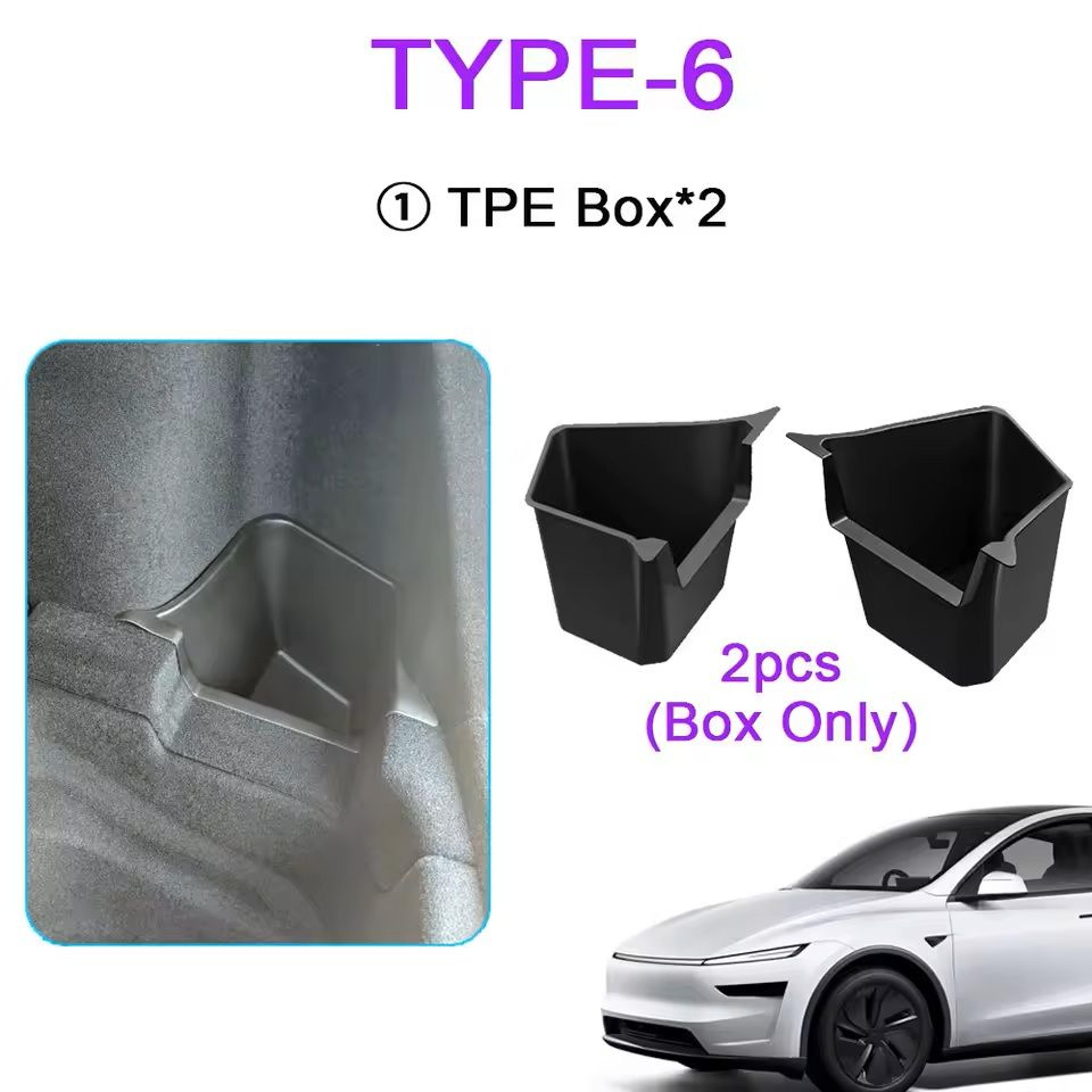 JuniperFit Trunk Organizer  Side Storage Box With Flocked TPE Mat For Tesla Model Y 20202025 8