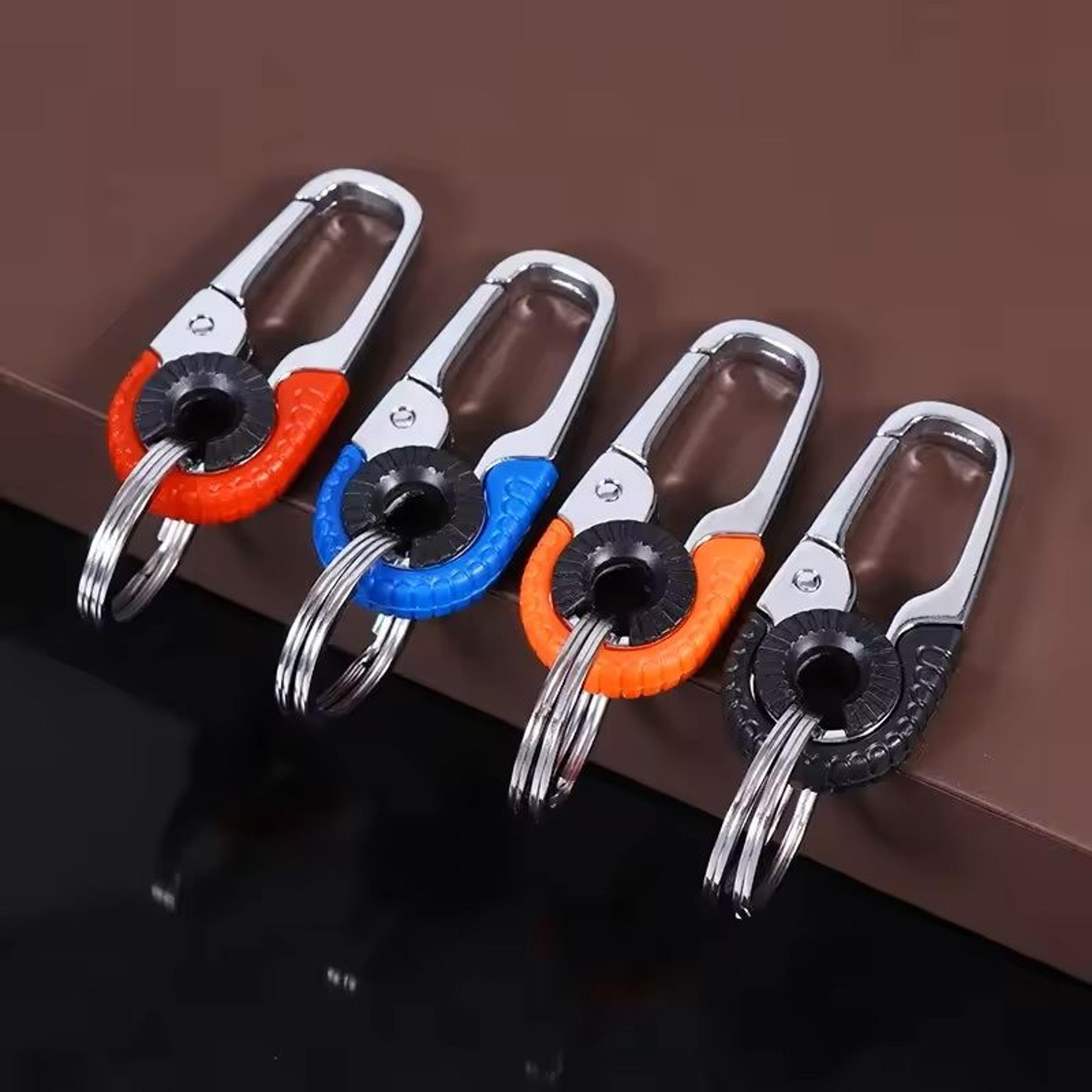 Stainless Steel Carabiner Keychain With Double Key Rings 6