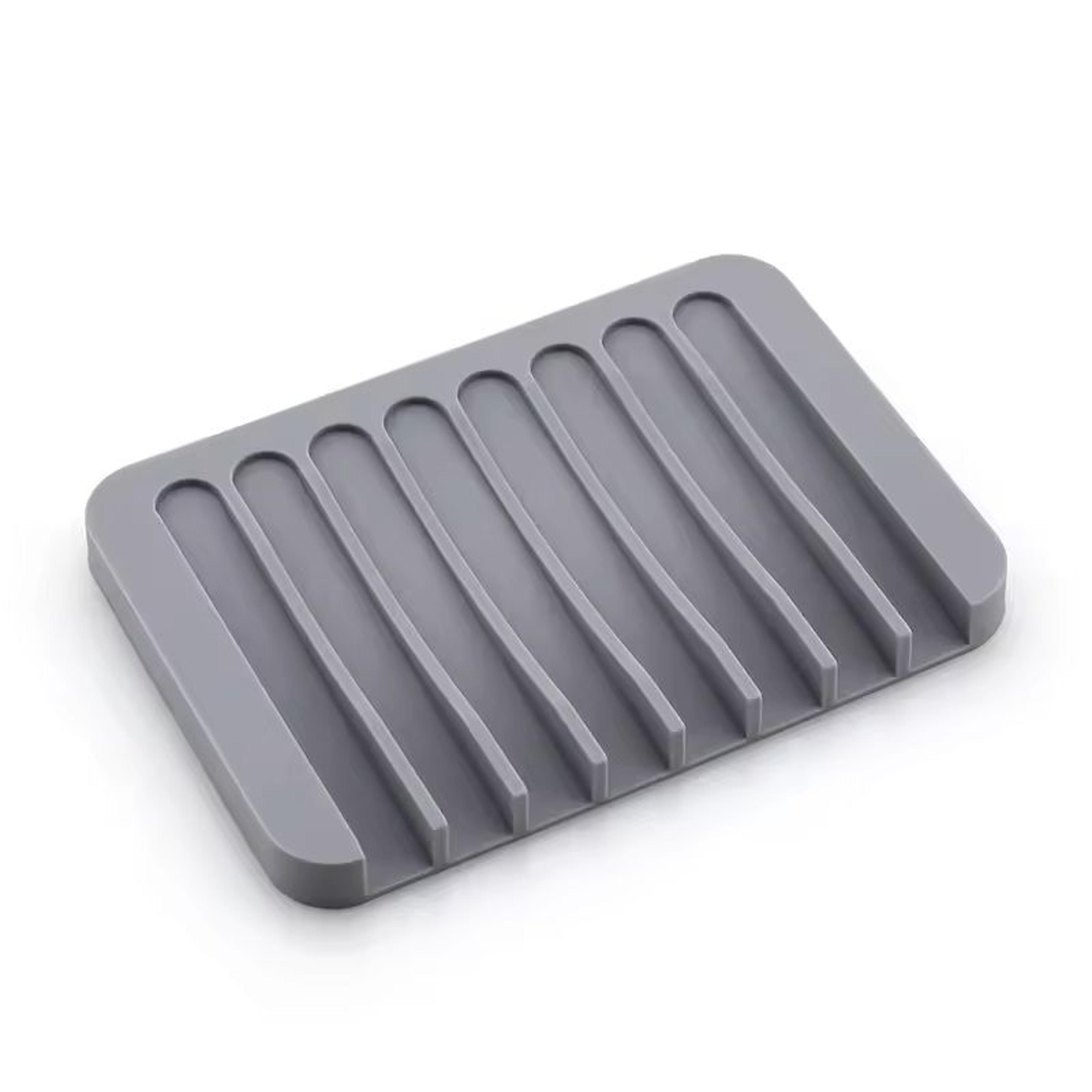 Silicone SelfDraining Soap Dish Holder For Shower Bathroom  Kitchen 2