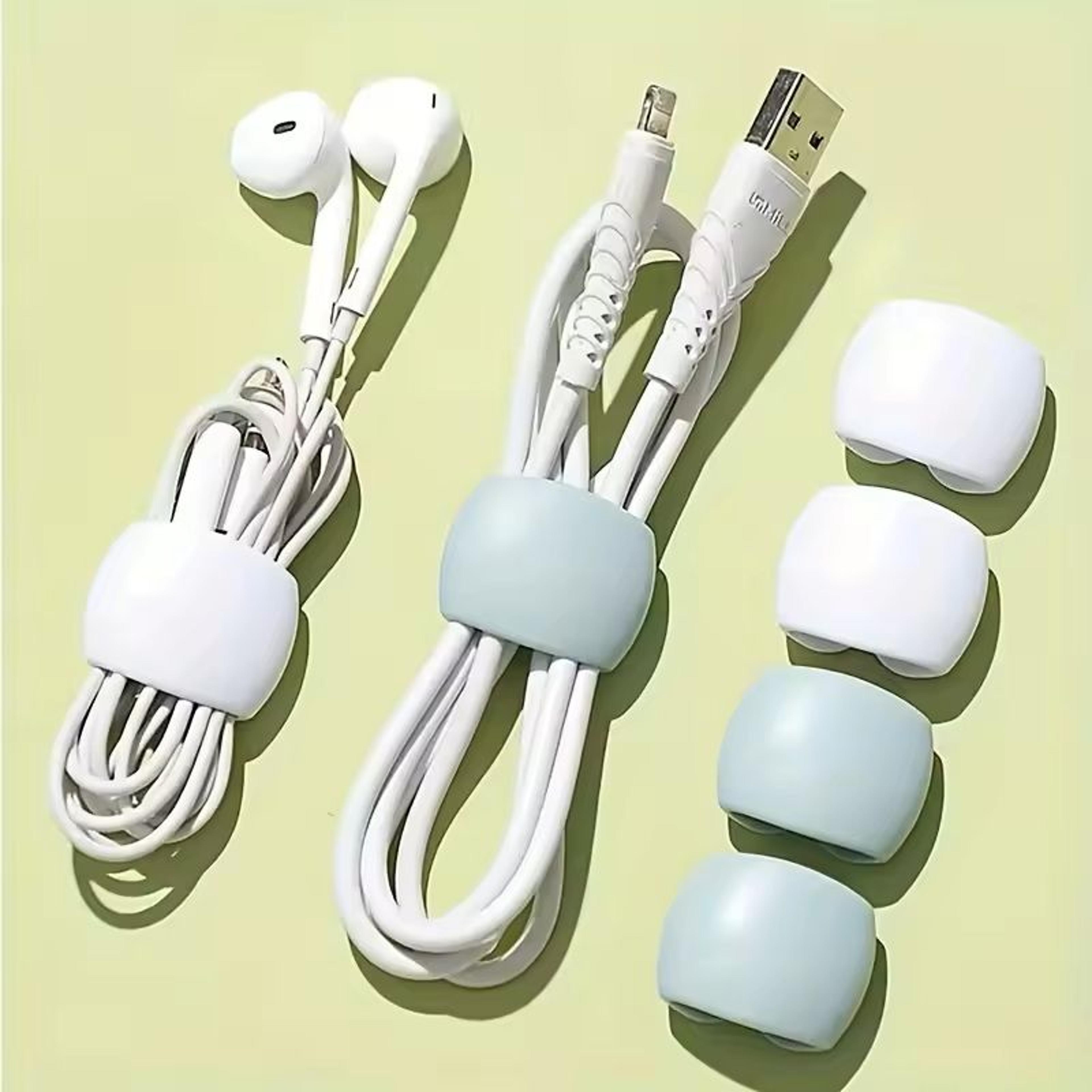 6Pack Silicone Cable Organizers  MultiUse Cord Wraps For Earphones  Charging Cables 0