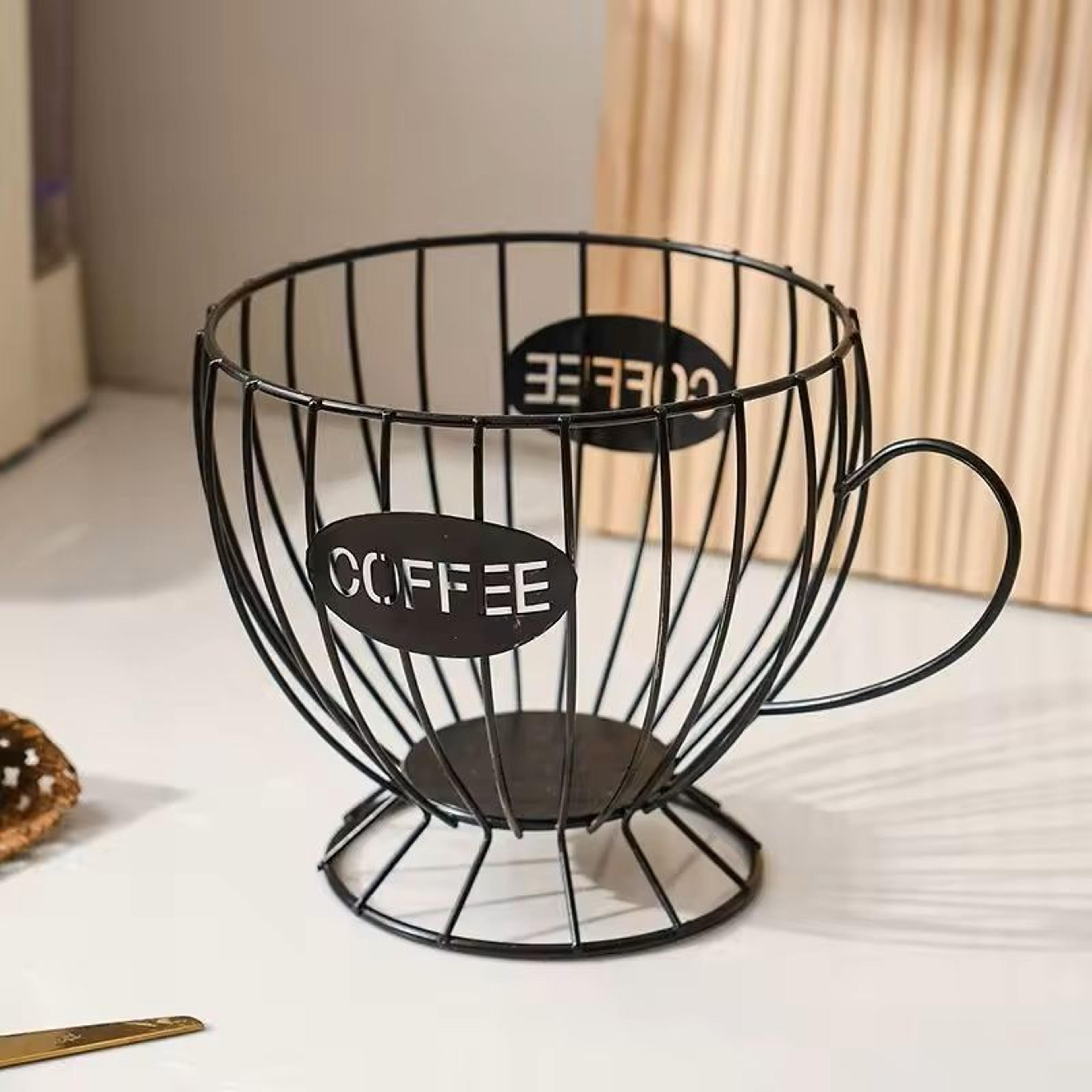 Metal Frame Coffee Capsule Storage Basket Premium Iron Base Organizer For Pods And Snacks 3