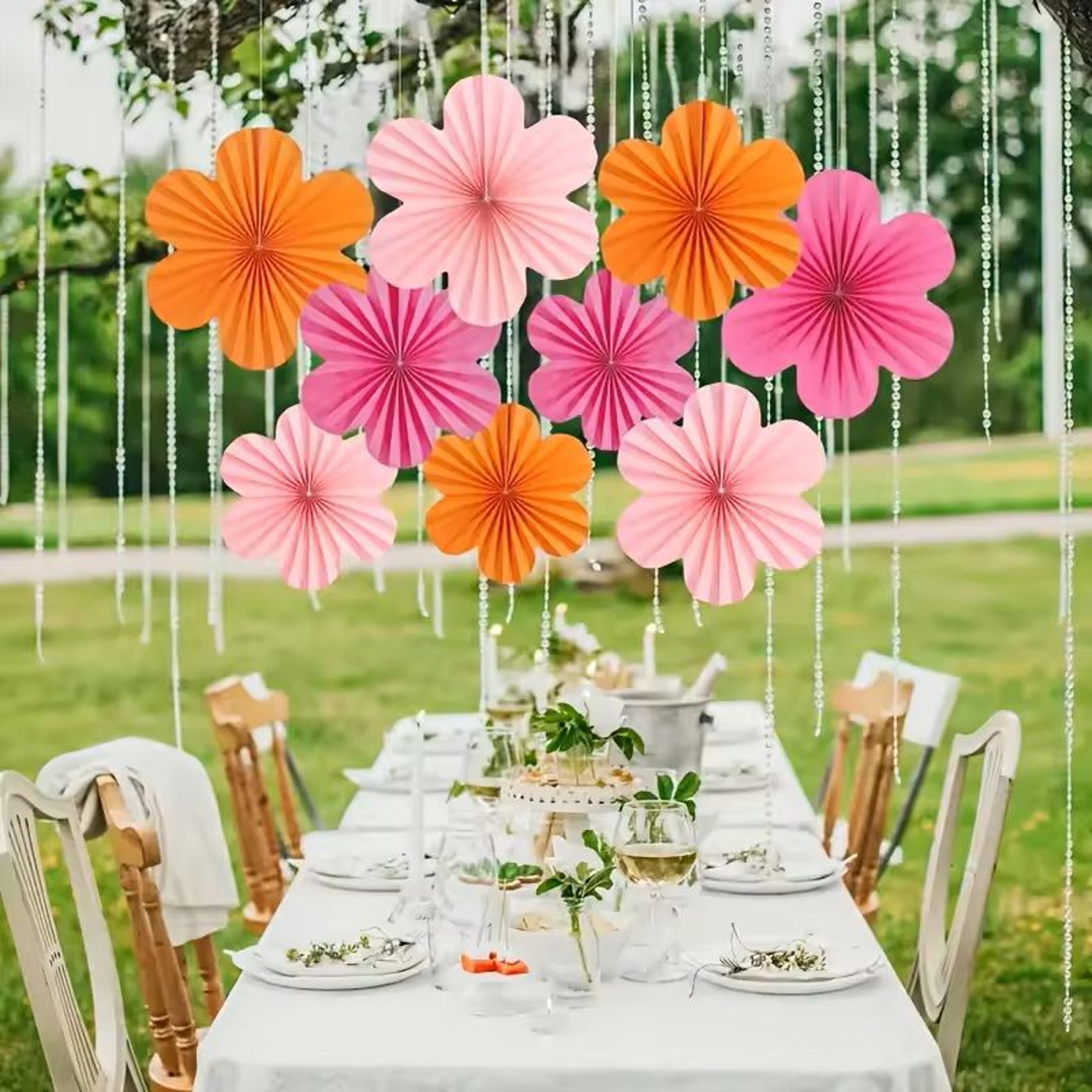 Floral Paper Flower Hanging Decorations Romantic Holiday Decor For Valentines Day Mothers Day  Outd 0