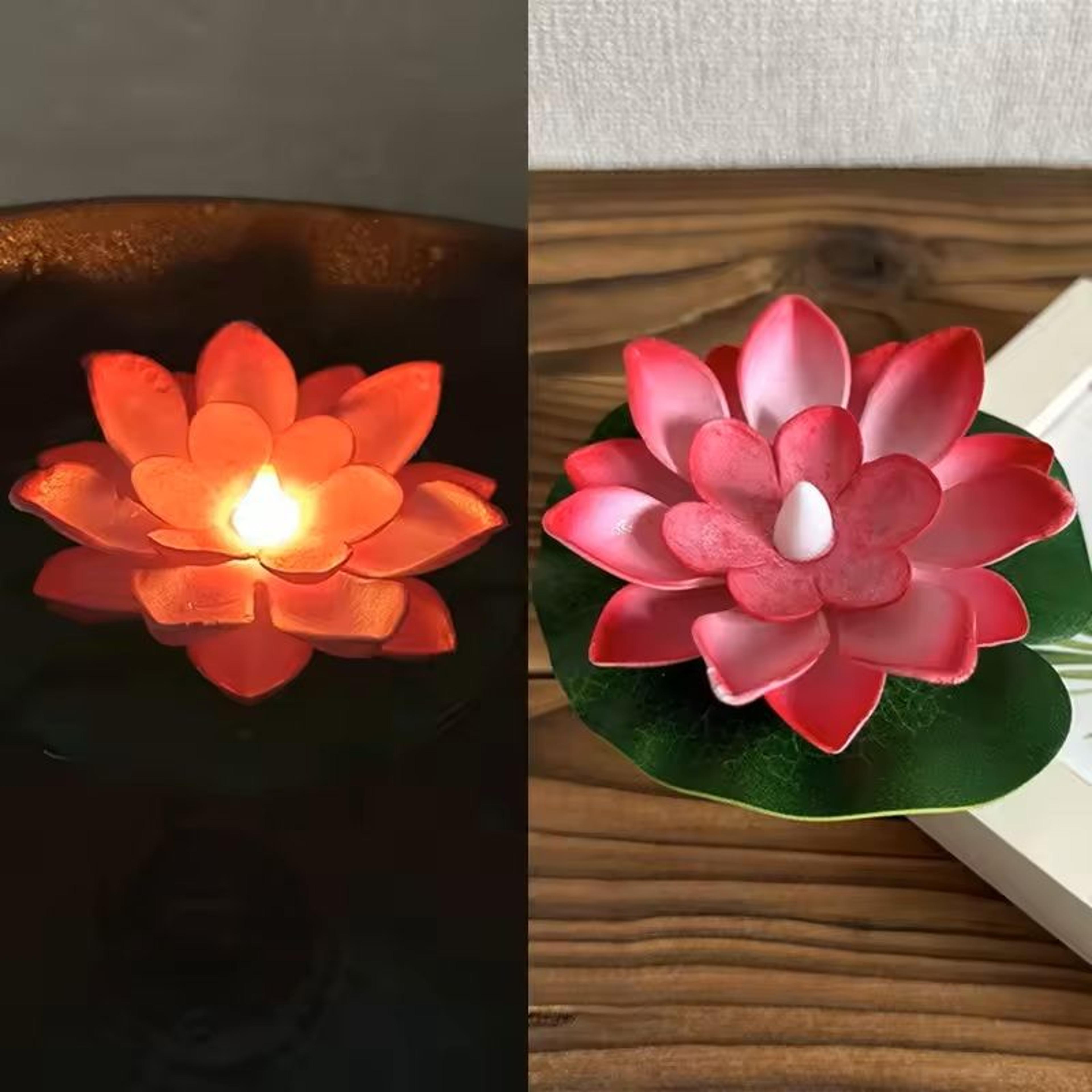 LED Lotus Floating Night Lamp Water Sensor Flower Light For Garden Ponds Tanks  Festive Party Decor 20