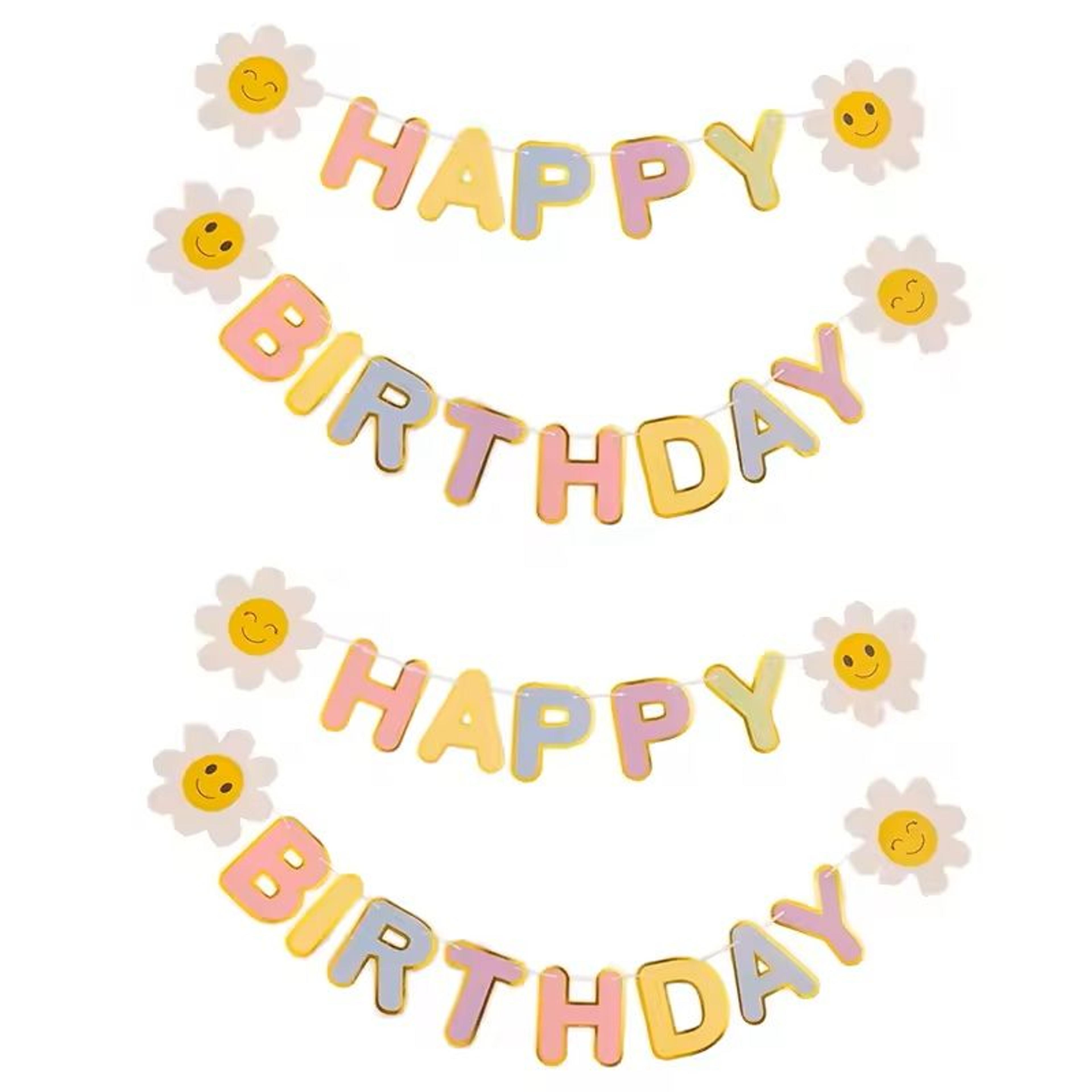 Birthday Flag Party Banner Flower Garland Kids Room Birthday Decoration 2