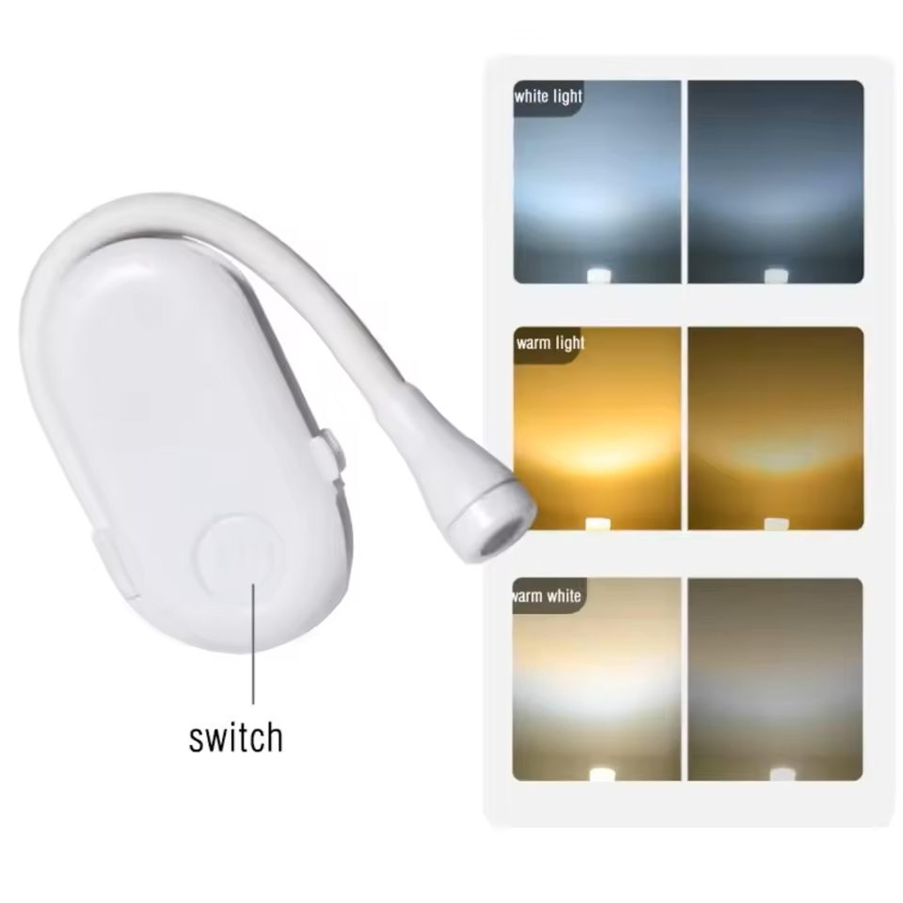 Portable LED Book Lamp Clip On Reading Light With 3 Color Modes Eye Protection For BedroomStudyBeds 6