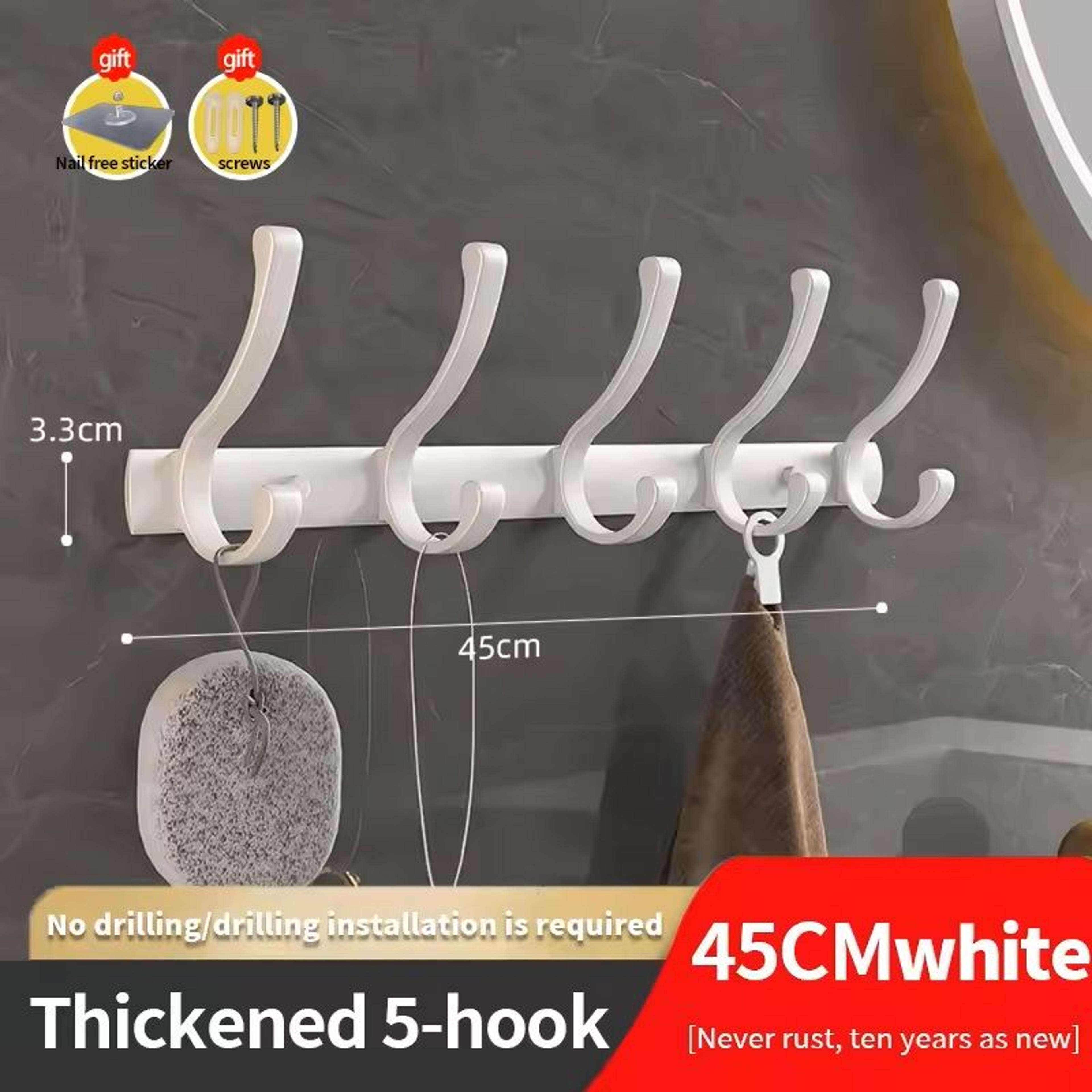 BlackGunGrey Wall Hook Organizer Shelf MultiPurpose Bathroom  Kitchen Storage Rack 1