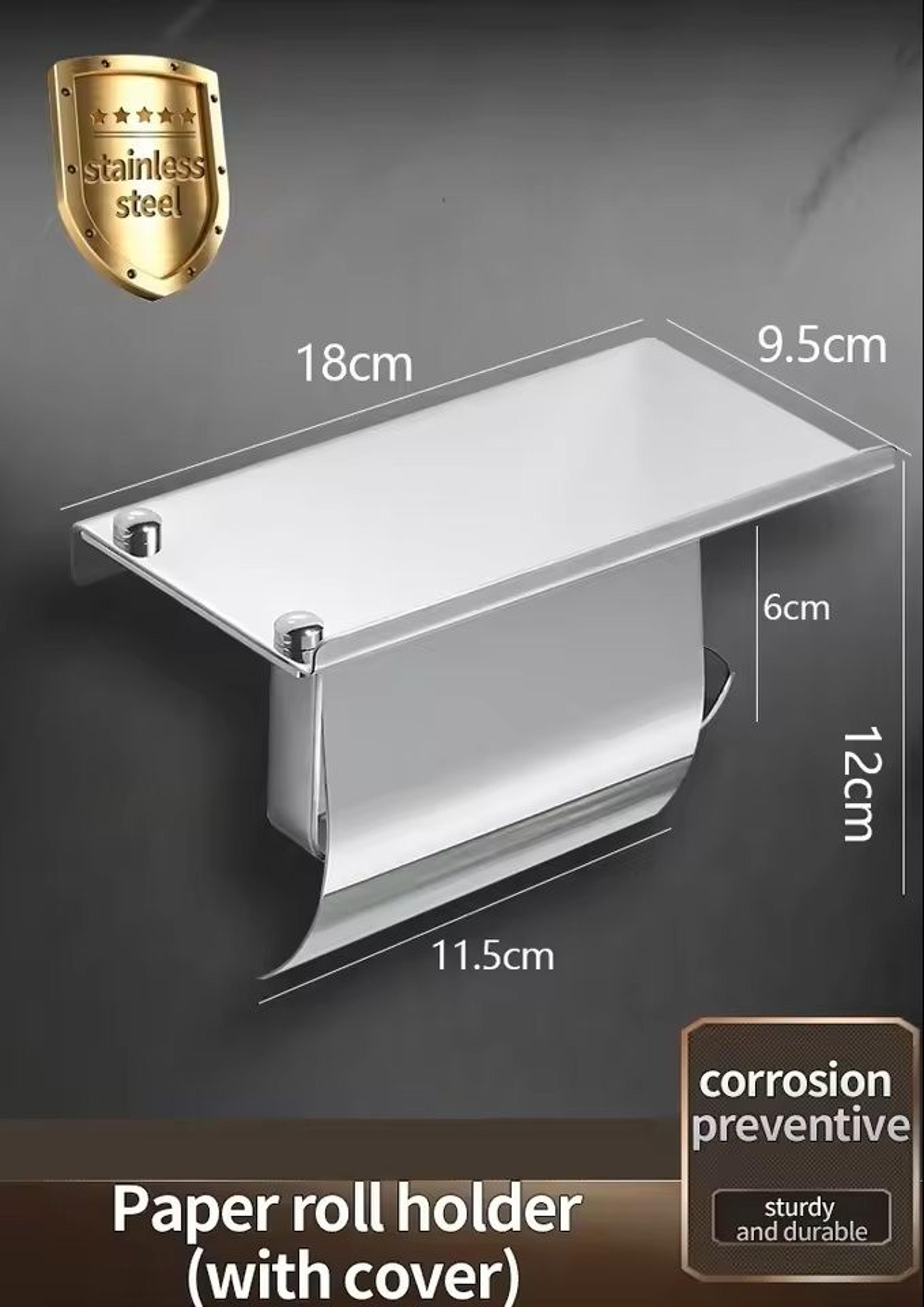 Stainless Steel WallMounted Paper Towel  Bathroom Roll Holder 2