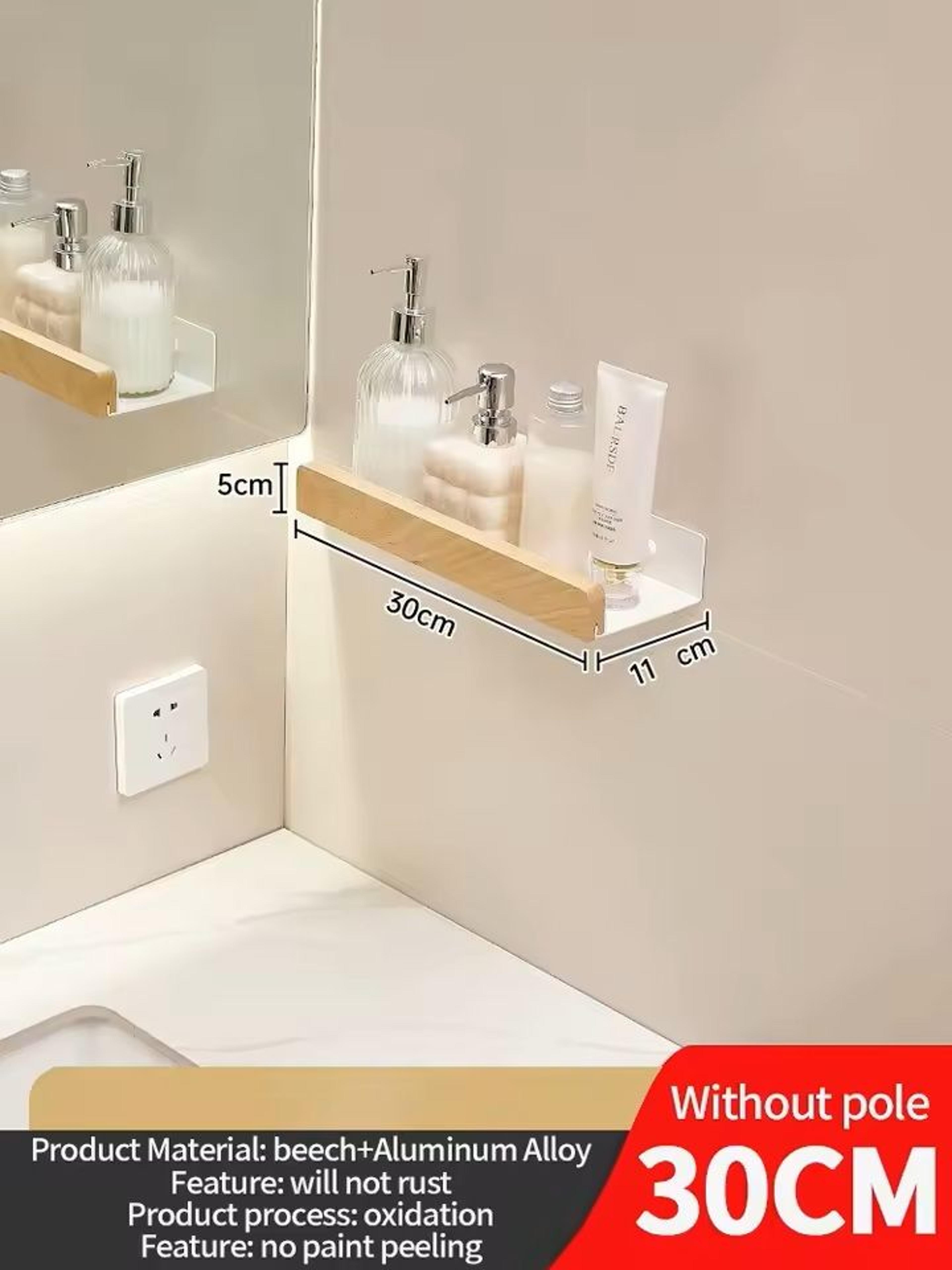 Wooden WallMounted Bathroom  Living Room Shelf SpaceSaving Wall Storage Rack 1