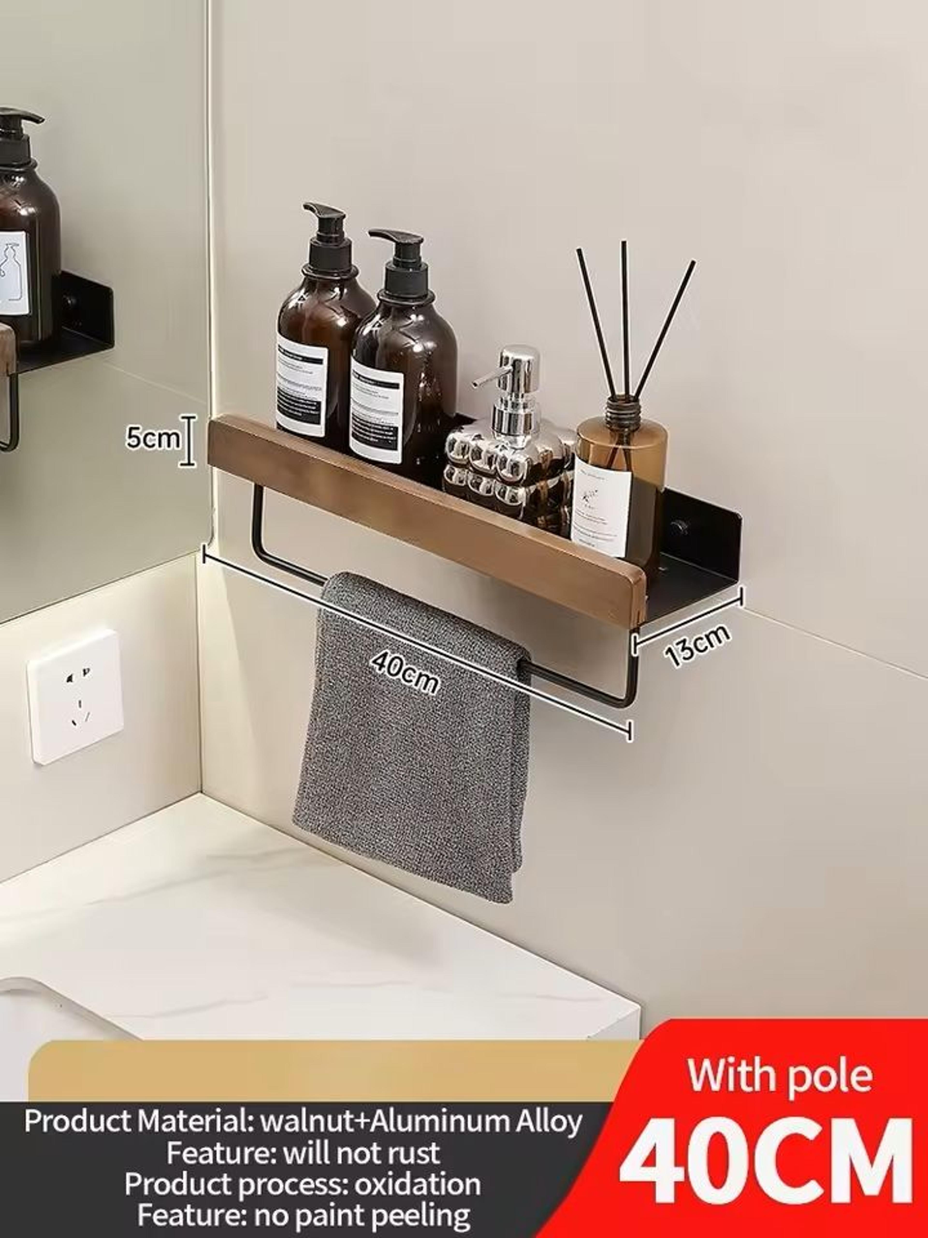 Wooden WallMounted Bathroom  Living Room Shelf SpaceSaving Wall Storage Rack 11
