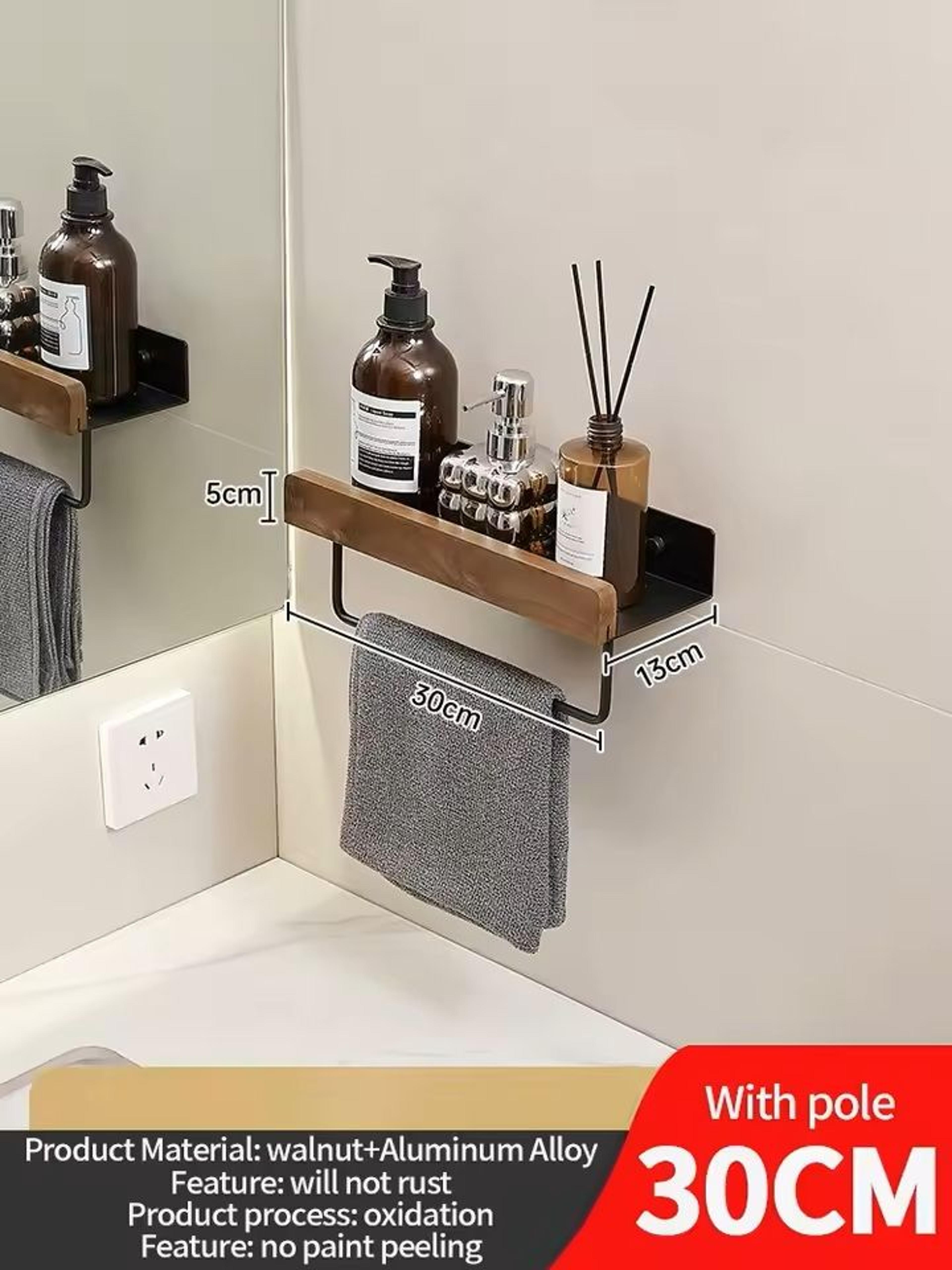 Wooden WallMounted Bathroom  Living Room Shelf SpaceSaving Wall Storage Rack 16