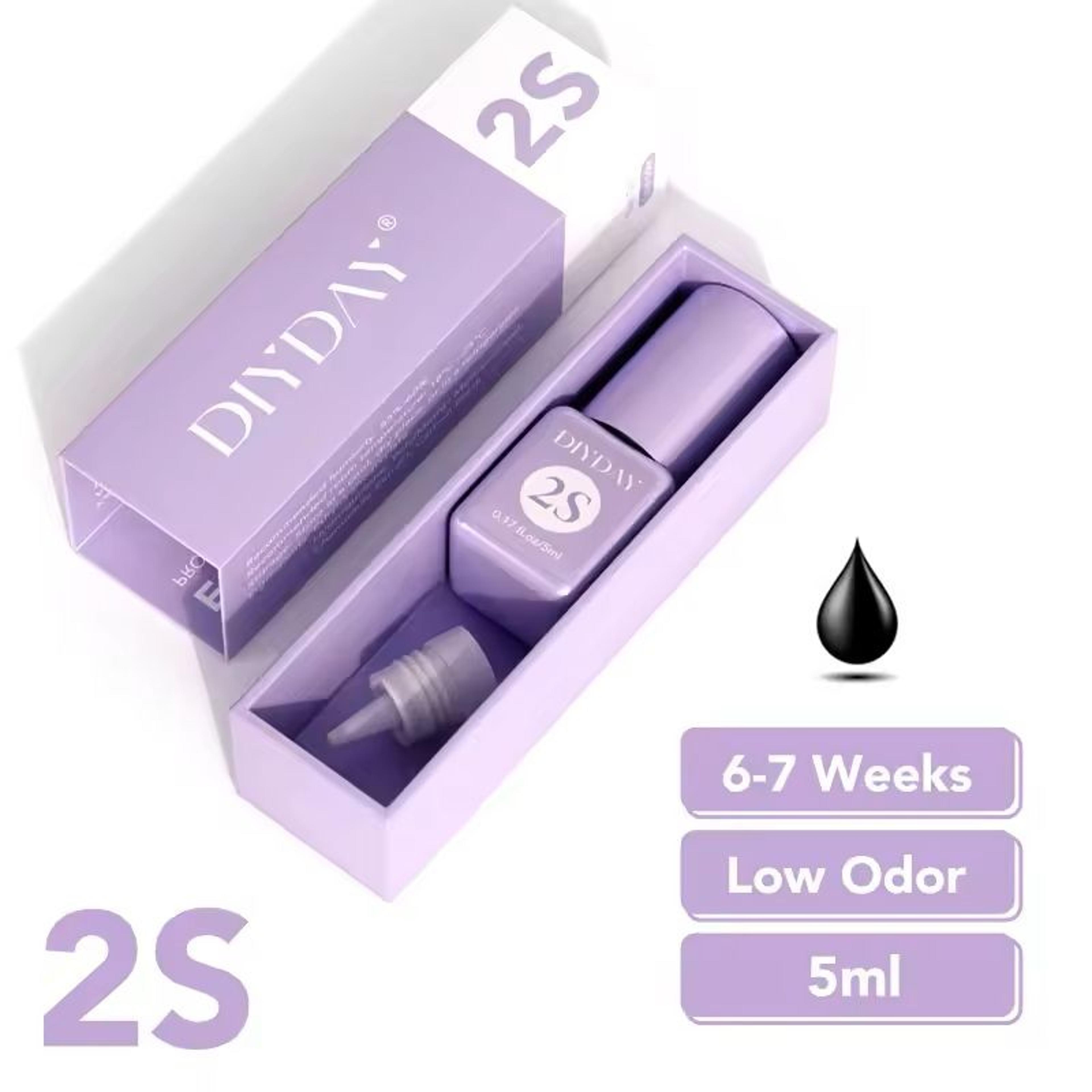 diyday fast-dry lash extension adhesive – low-odor 0.3s-3s eyelash extension glue (5 ml)
