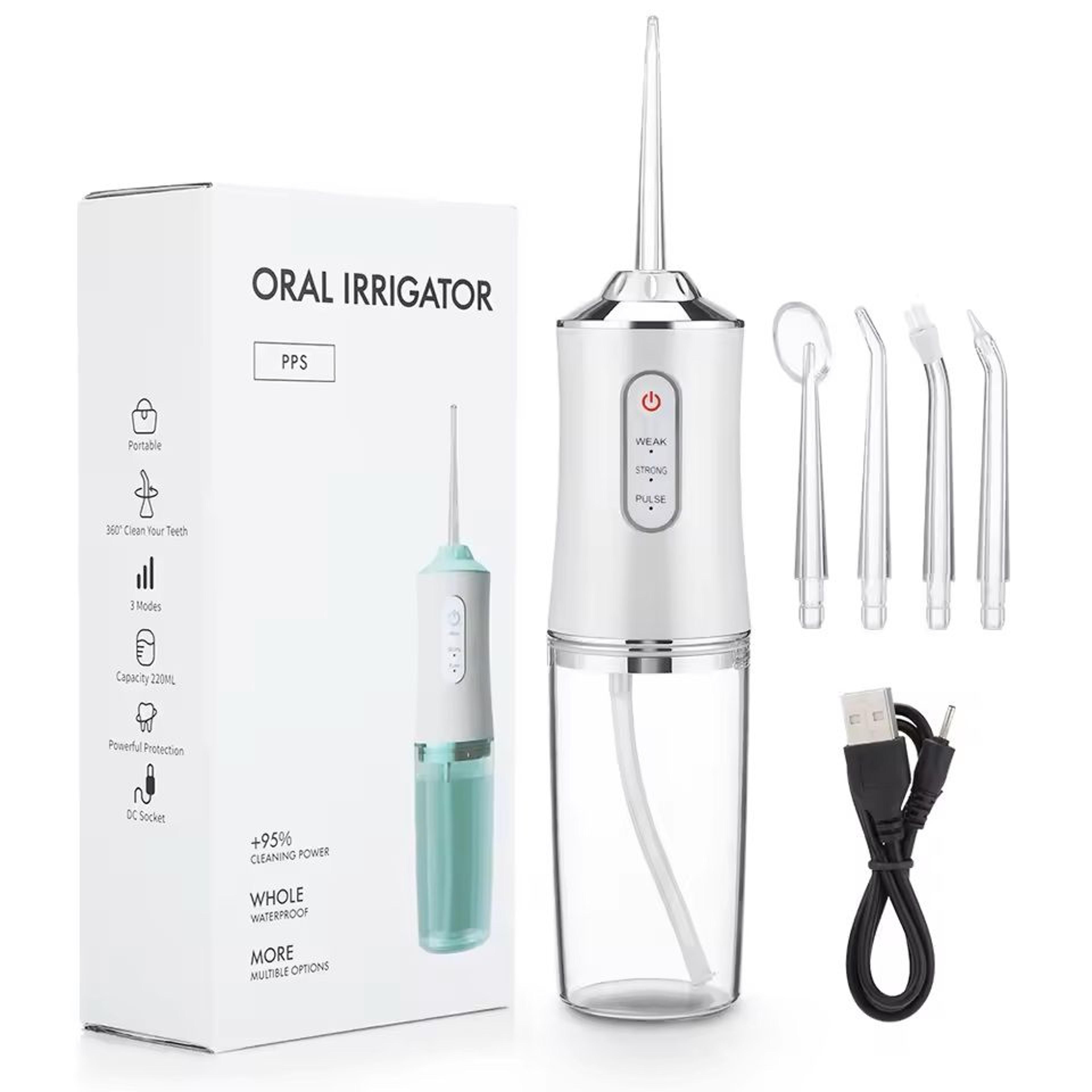 Portable Rechargeable Dental Water Flosser With 4 Jet Tips 3