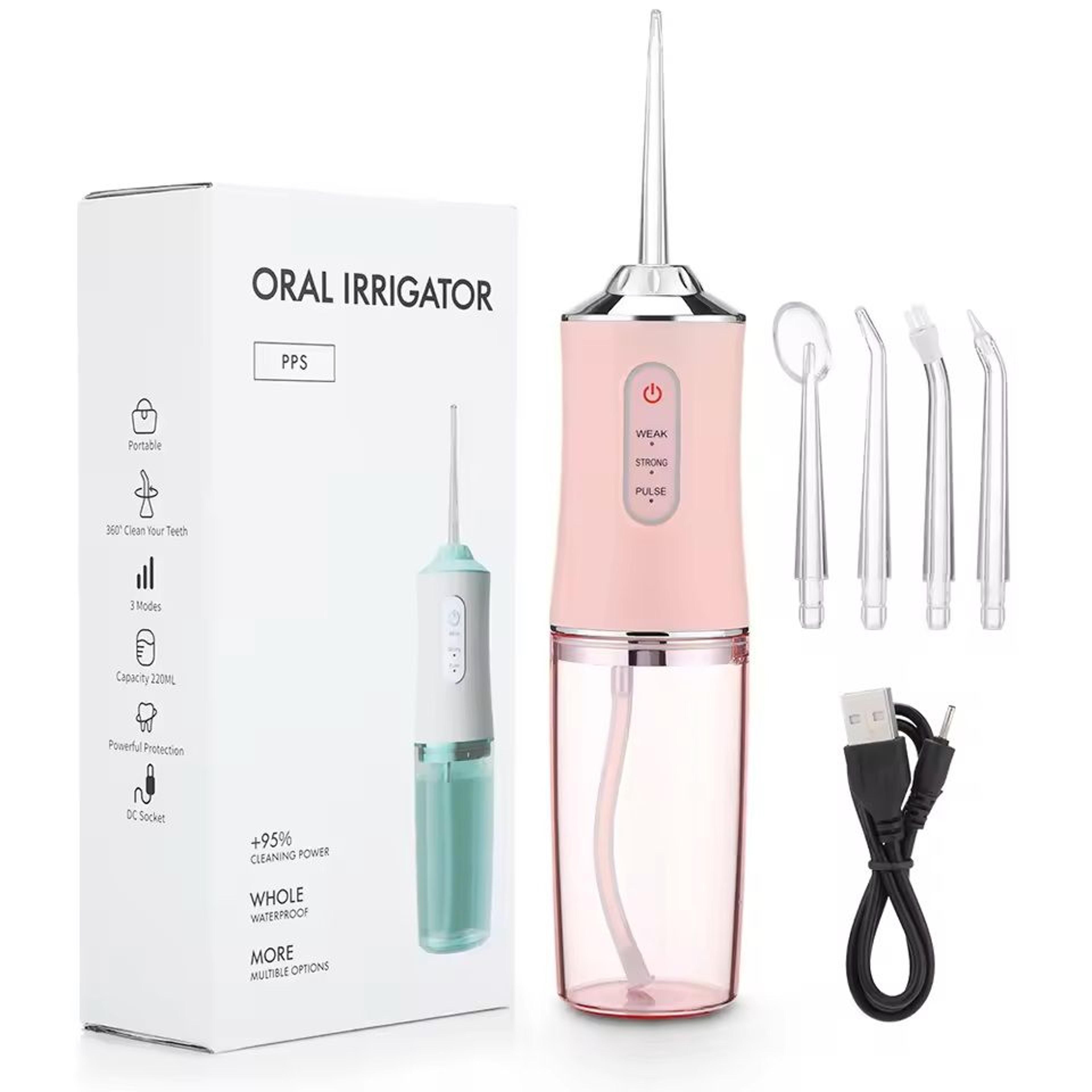 Portable Rechargeable Dental Water Flosser With 4 Jet Tips 4
