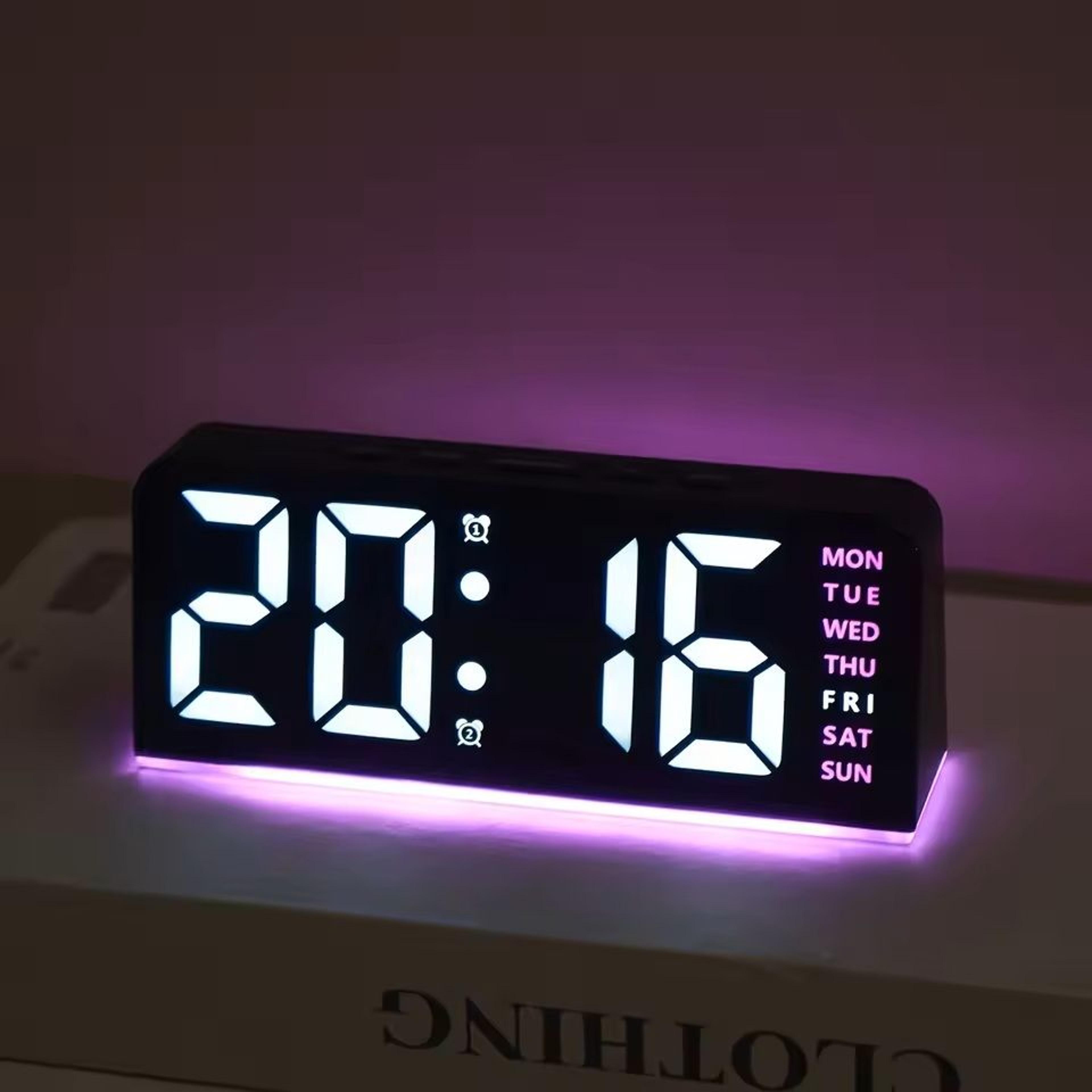 Portable Digital LED Alarm Clock With Date Display Dual Alarms  Night Light 14
