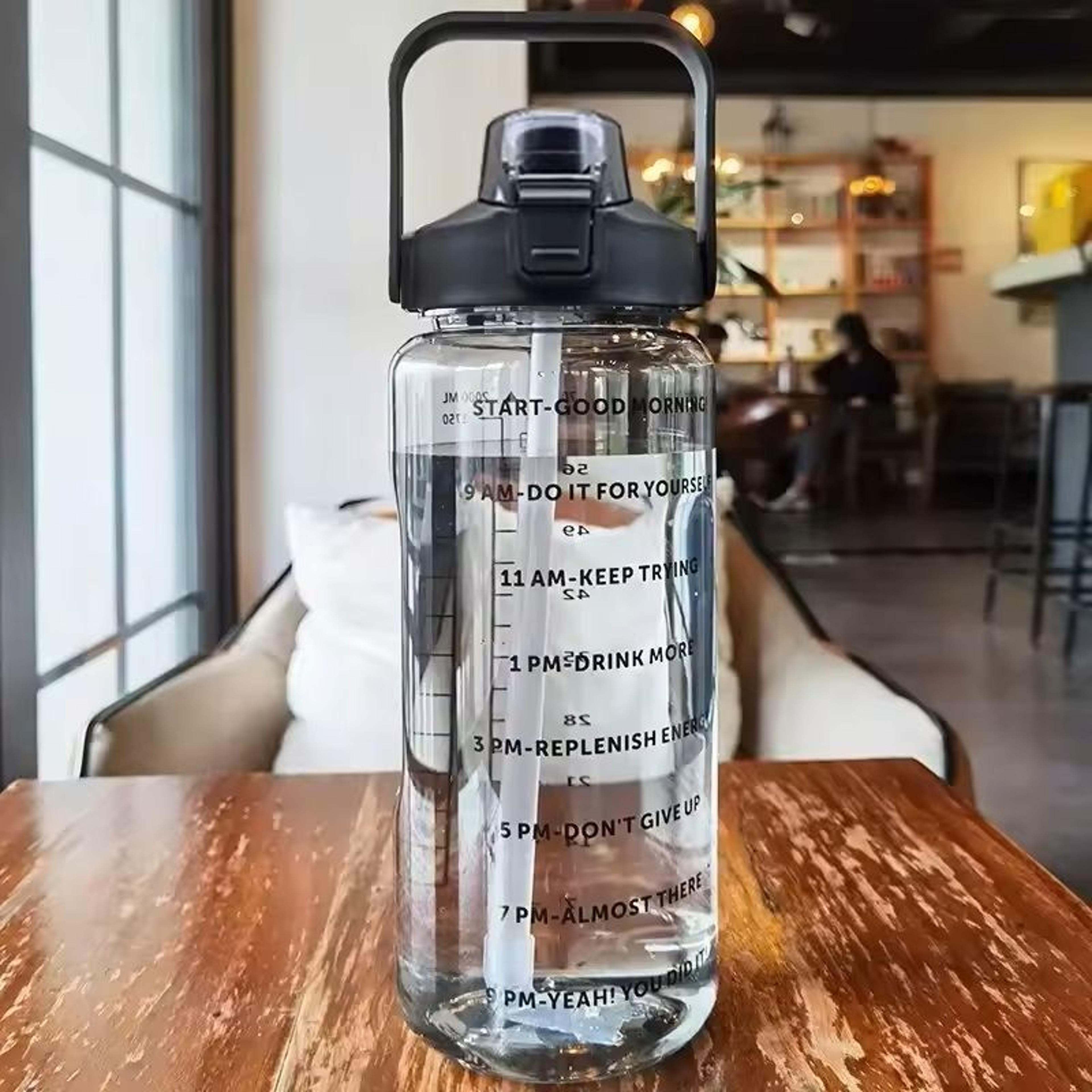 2 L Water Bottle With BuiltIn Straw  Time Marker Large Capacity Hydration Bottle For Sports  Fitnes 12