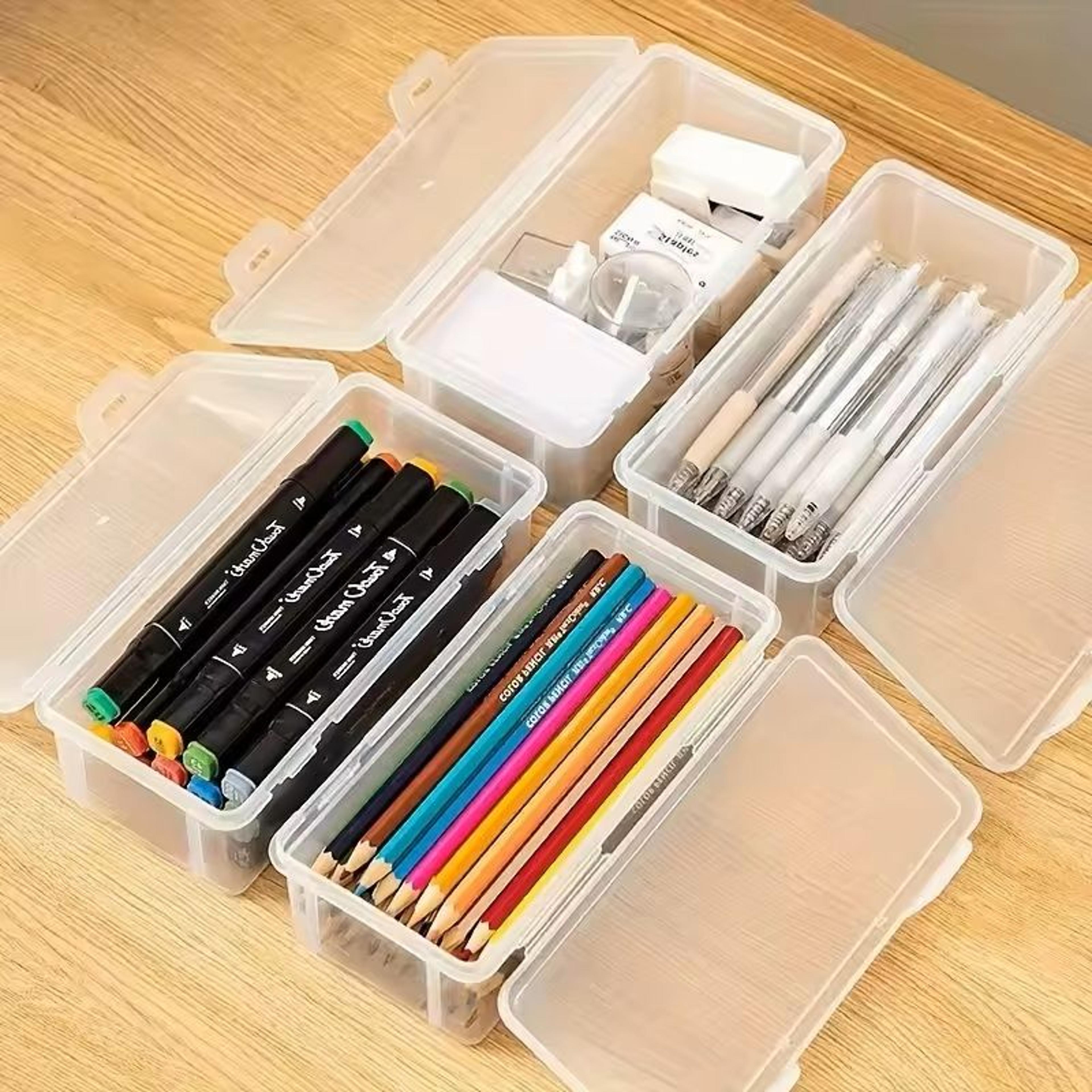 Clear Plastic Storage Box With Hinged Lid Multipurpose Organizer For Jewelry Office Supplies Home   2