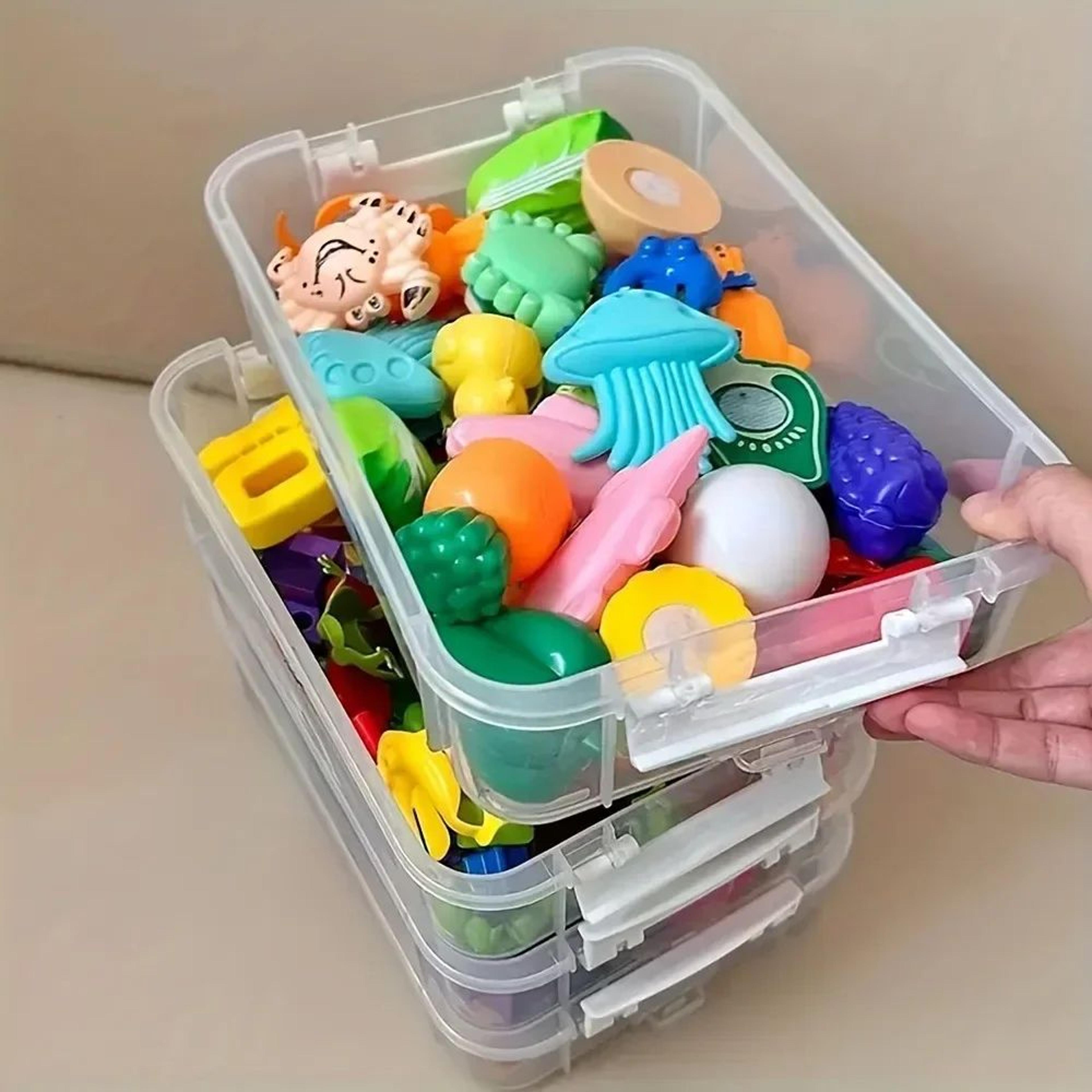 Transparent Building Blocks Storage Box  Stackable MoistureProof Grid Drawer Organizer For Toys Cra 0