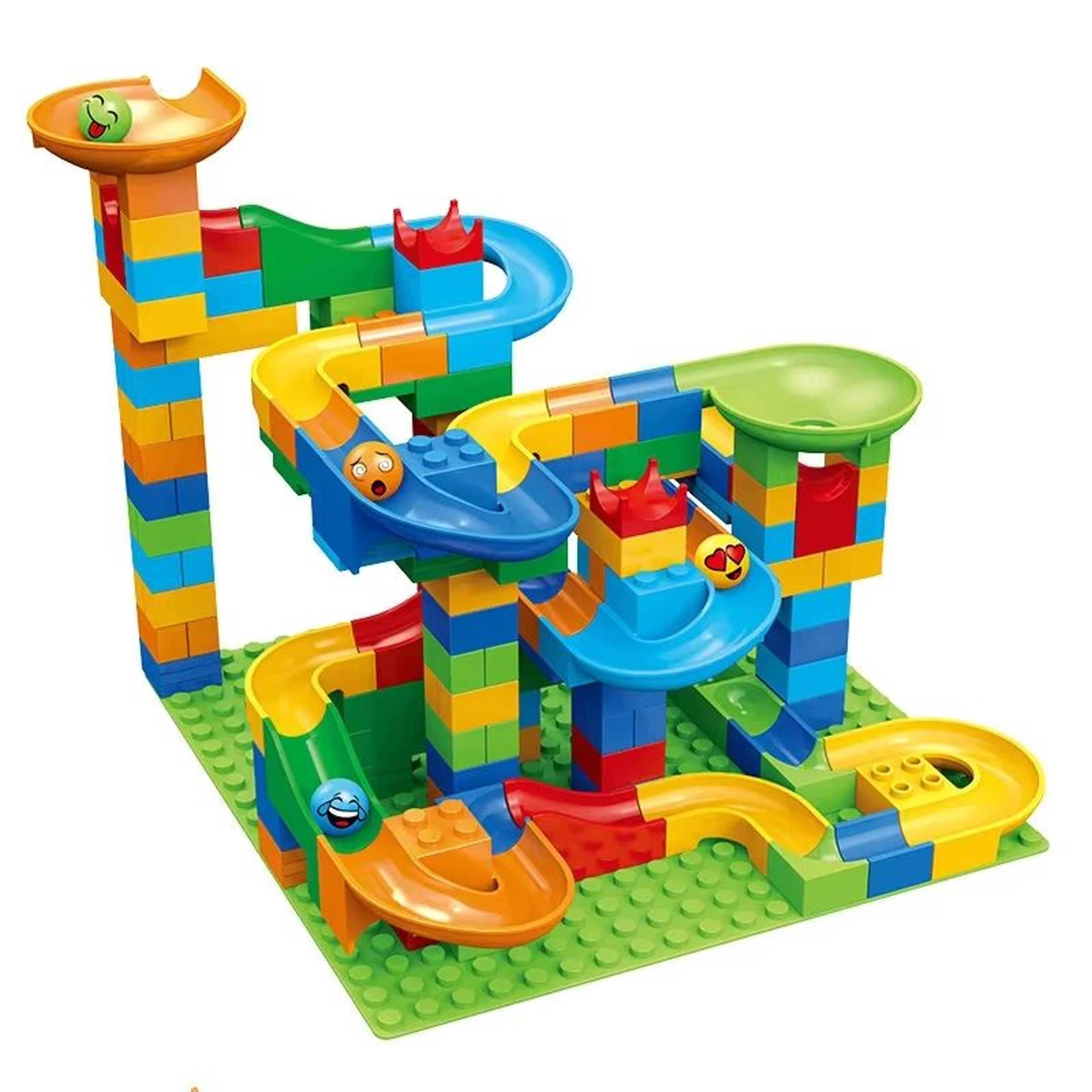 168 PCS DIY Marble Run Maze Blocks  STEM Building Toy For Kids Creative Animal Shapes  Ball Track F 6