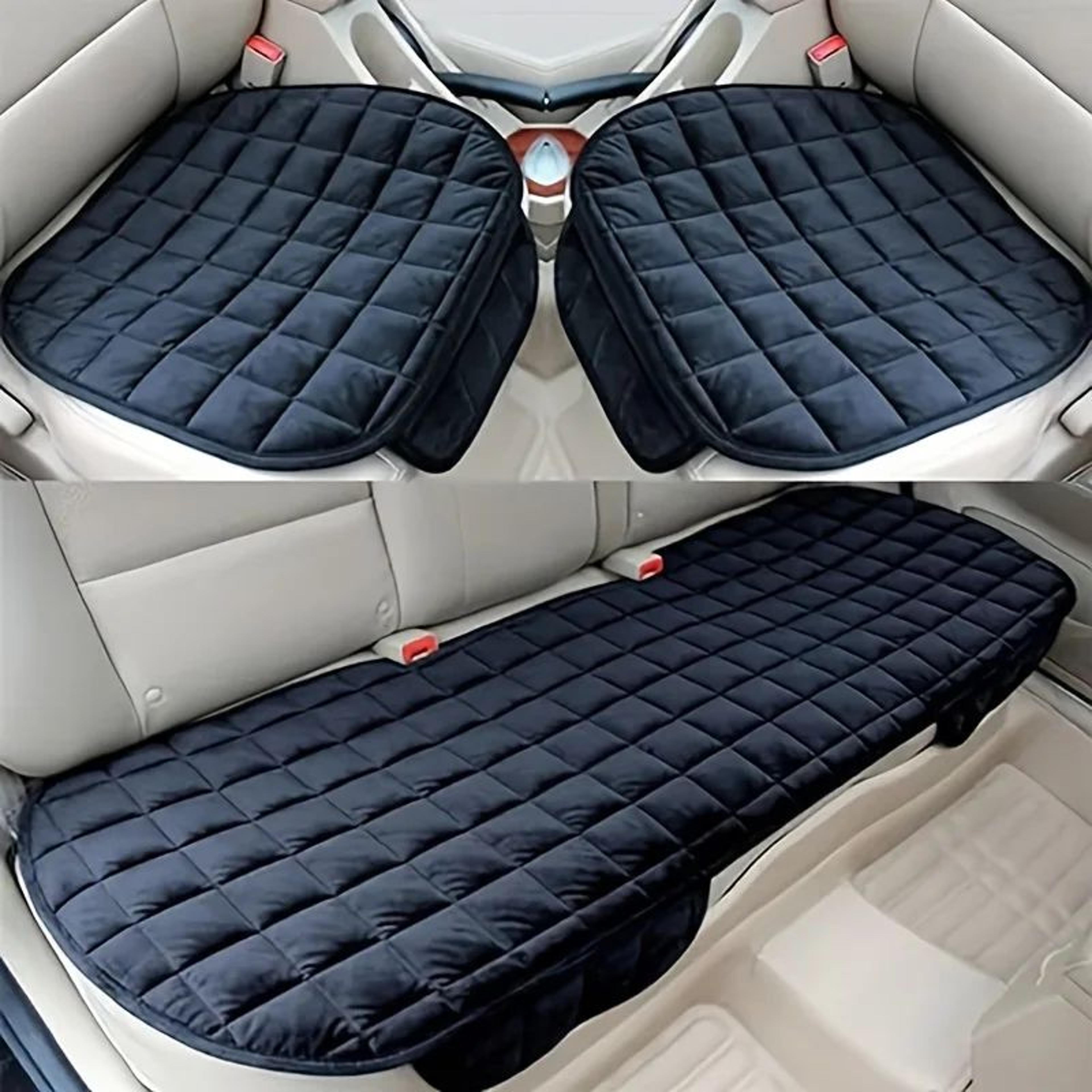 Plush NonSlip Car Front And Back Seat Protector  Soft Durable Seat Cushion Mat For Comfort  Protect 1