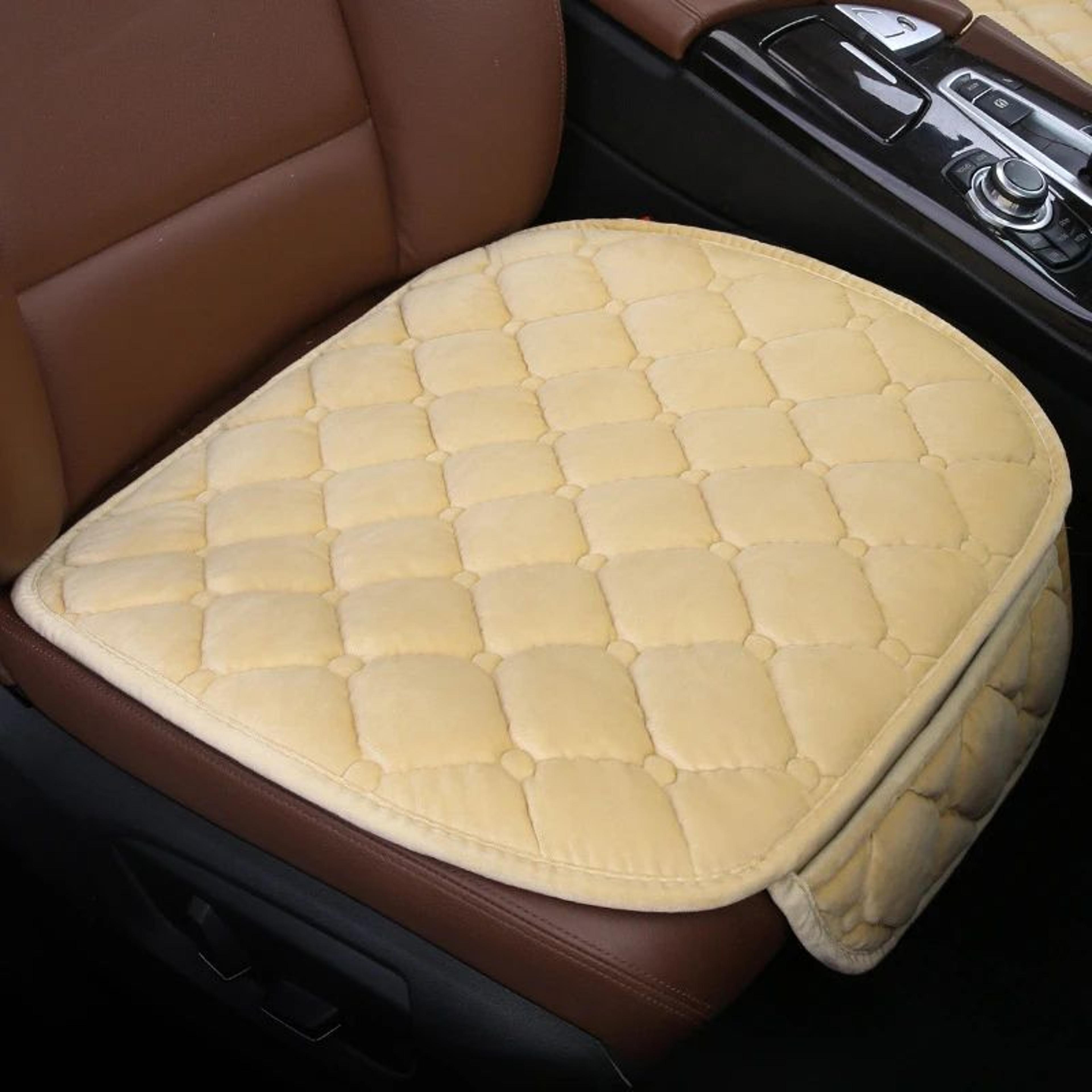 Plush NonSlip Car Front And Back Seat Protector  Soft Durable Seat Cushion Mat For Comfort  Protect 11