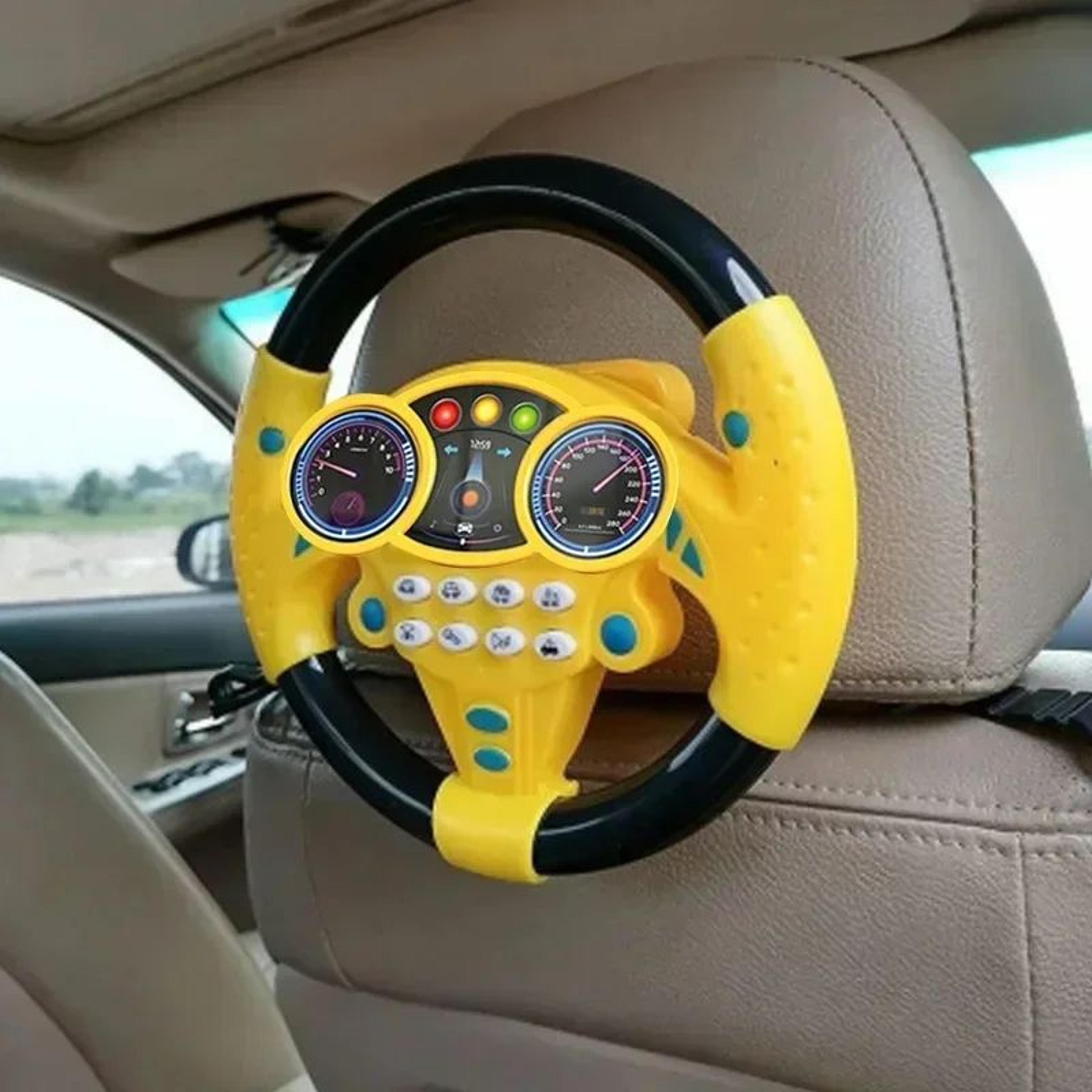 infant musical steering wheel toy for stroller & car – light-up early learning driving toy with sounds
