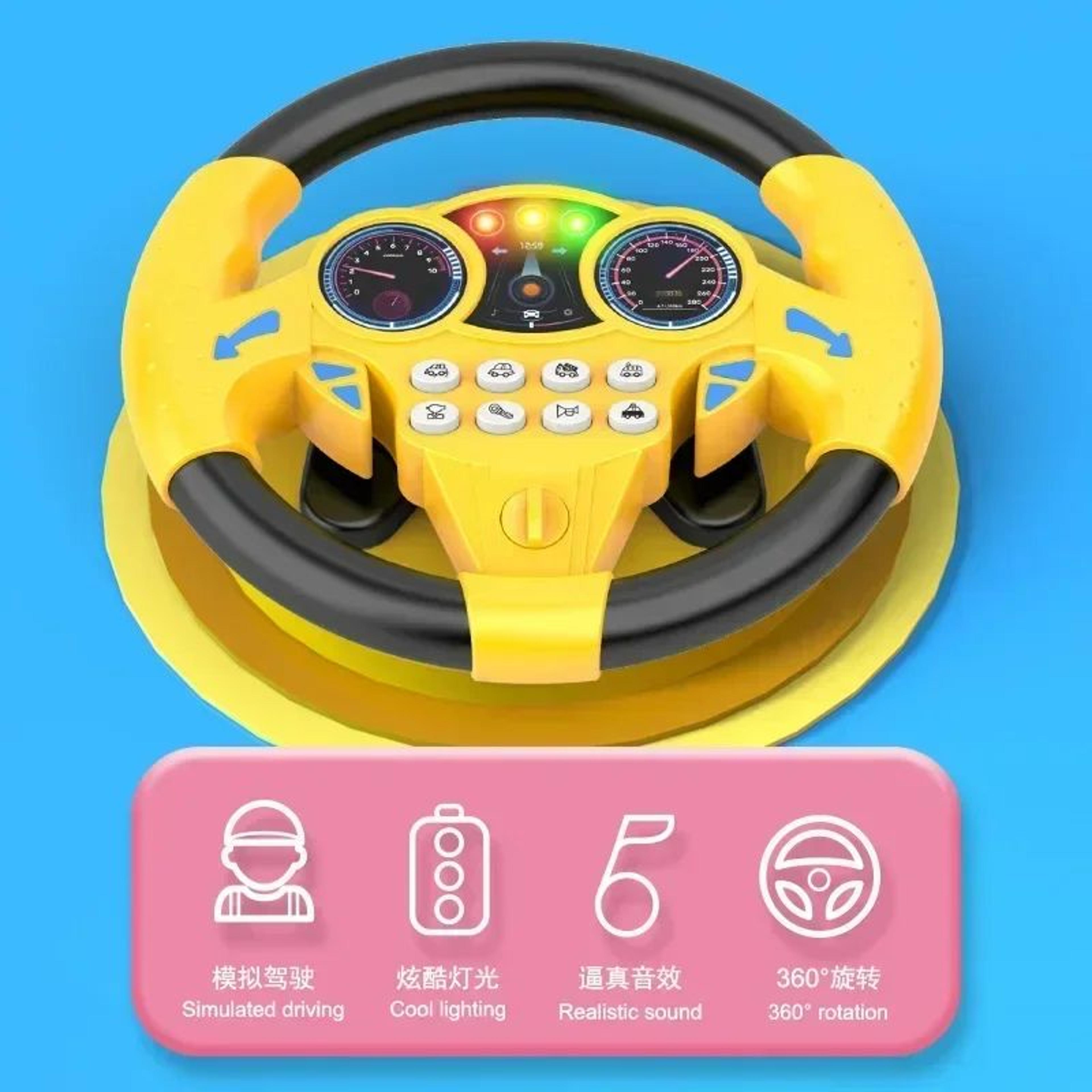 Infant Musical Steering Wheel Toy For Stroller  Car  LightUp Early Learning Driving Toy With Sounds