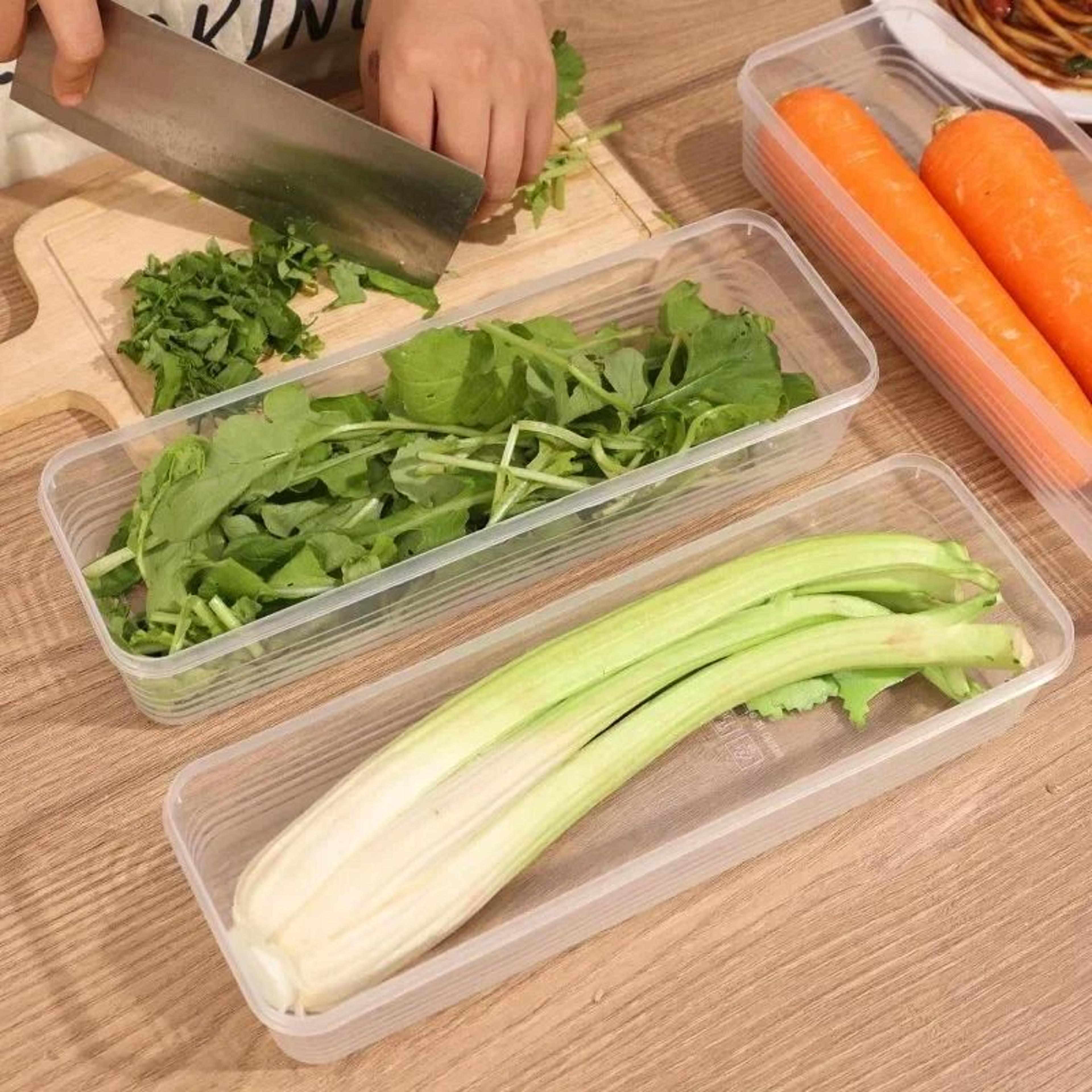 Airtight Refrigerator Storage Boxes With Lid  Scallion  Vegetable FreshKeeping Fridge Organizer 4