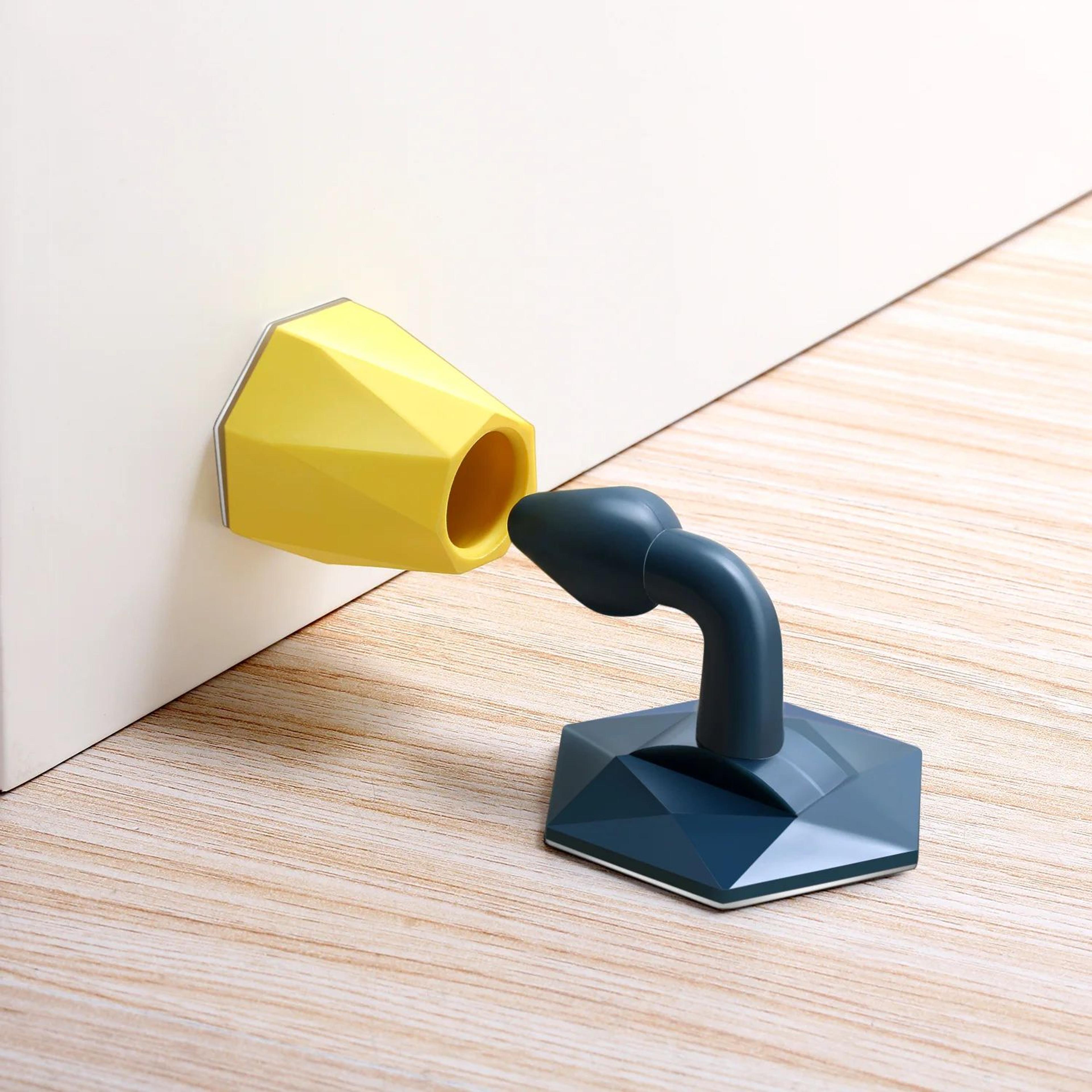 silent silicone door stopper – no drill wall mount door holder with strong suction, anti bump & touch free design