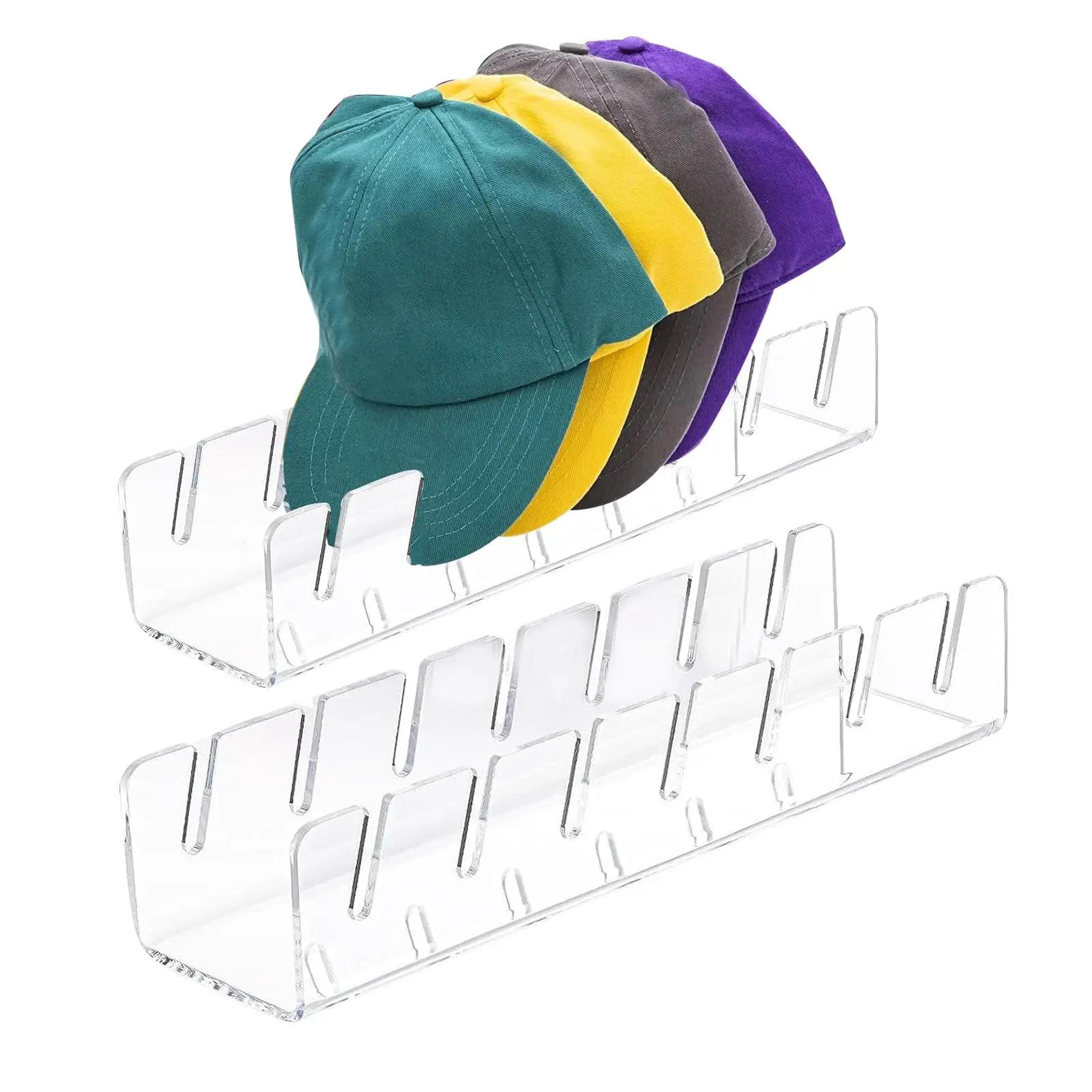 Acrylic Hat Storage Rack With Slots  Clear Baseball Cap Display Organizer For Bedroom  Closet 0