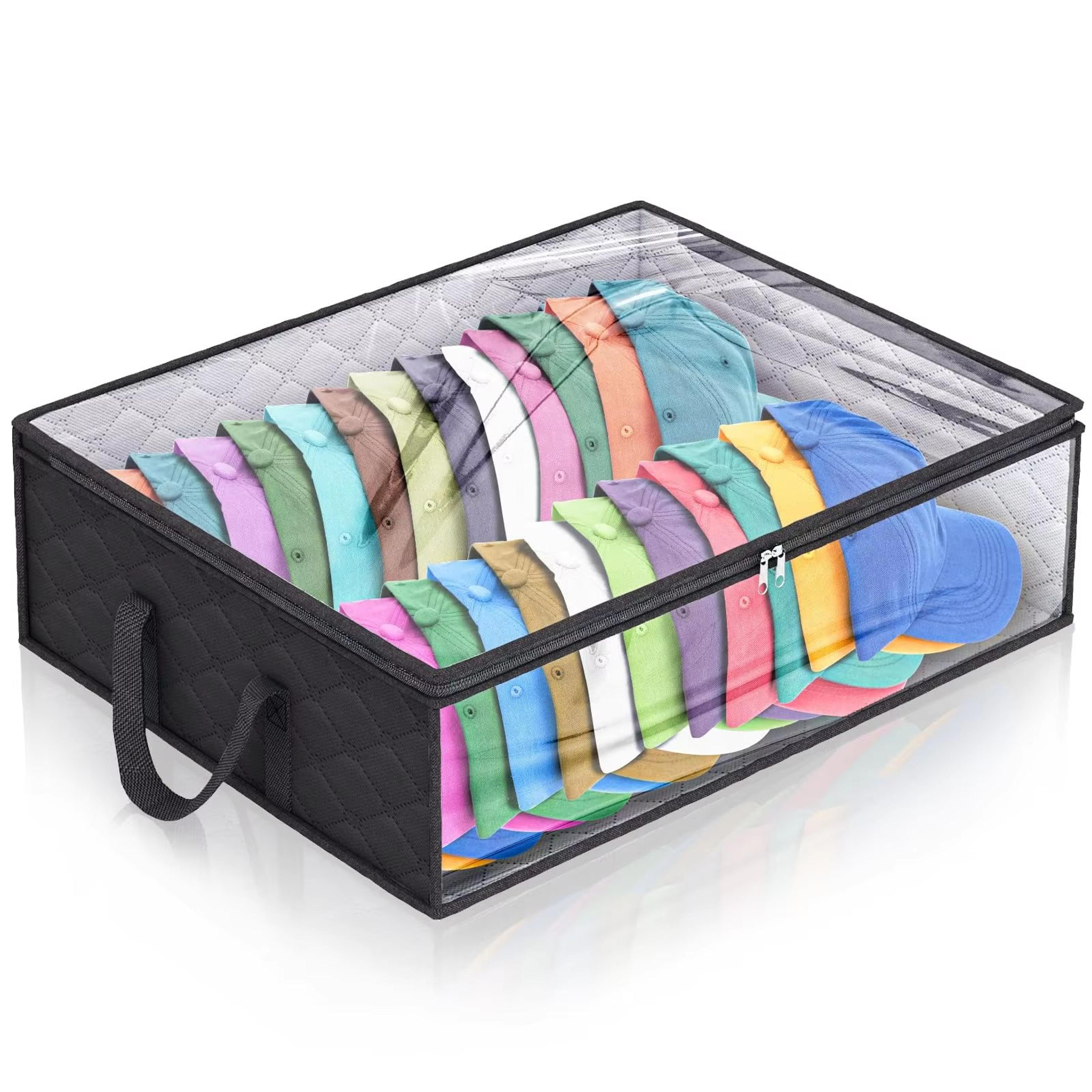 Baseball Cap Storage Organizer  Wide Foldable Hat Rack With Handles Holds Up To 40 Hats 6