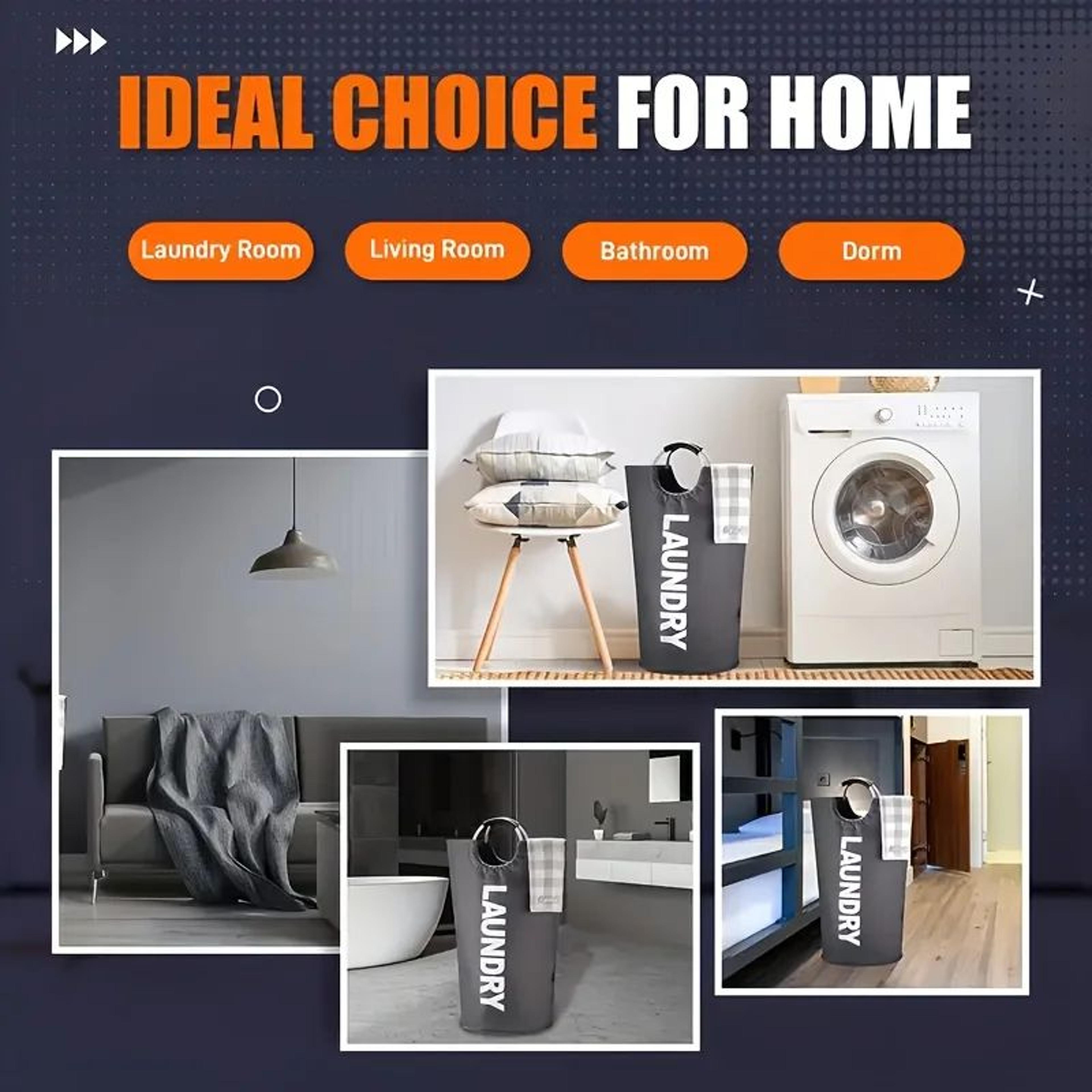 Extra Large Laundry Hamper 90L  Waterproof Freestanding Basket For Clothes Storage 4