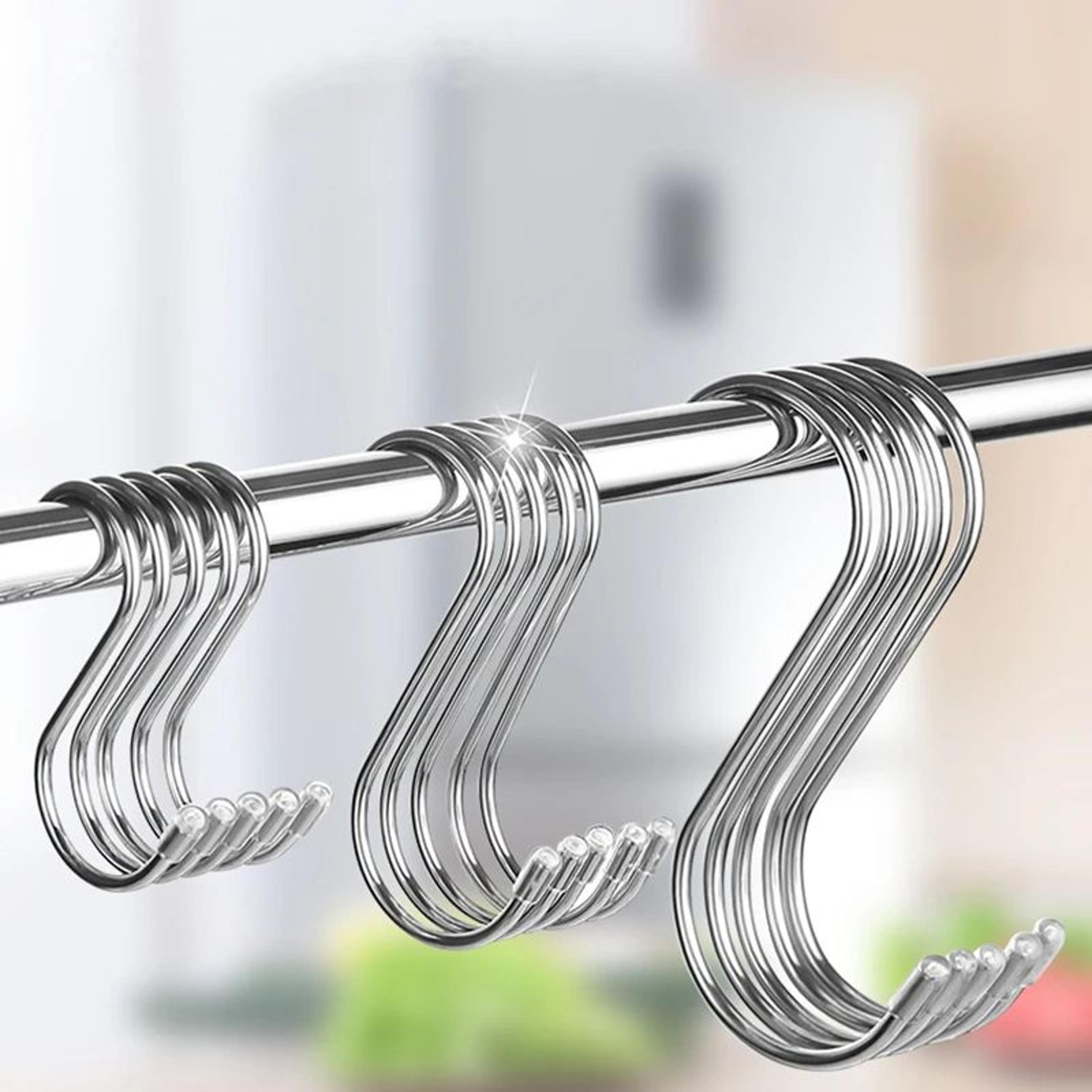 10 Pack Stainless Steel S Hooks  Heavy Duty Sharp Tip Hanging Hooks For Kitchen Utensils Meat Cloth 1